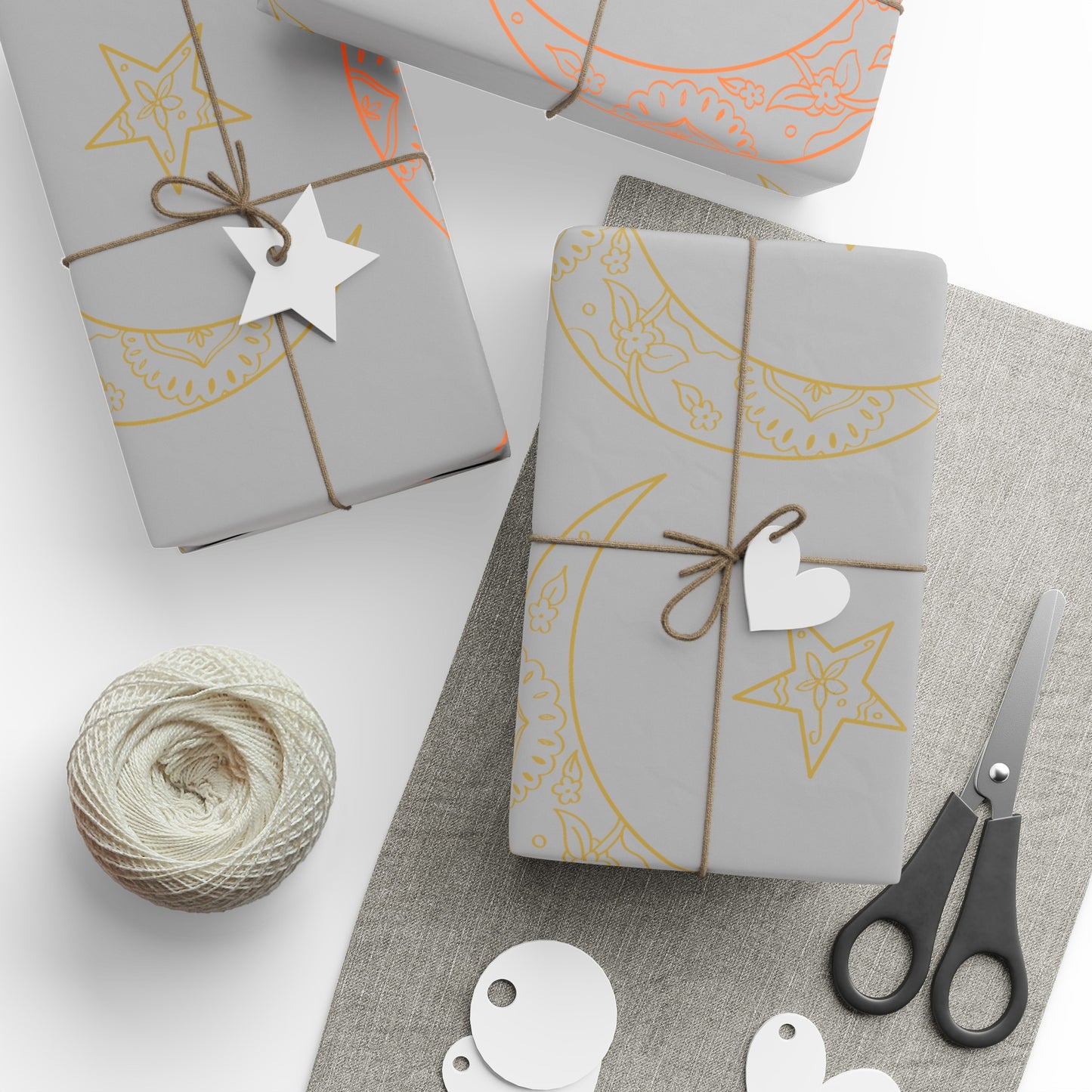 Wrapping Papers, Ramadan gift, Eid gift, holiday gift, Arabic, Islam, gift wrap, grey