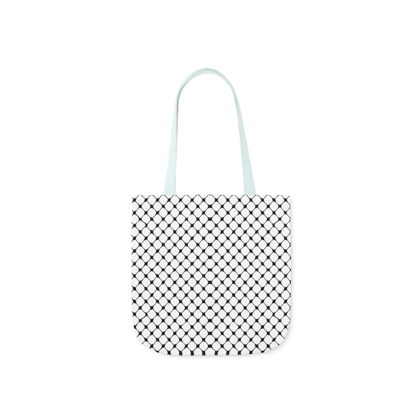 Black and white Kufiyah keffiyeh print Canvas Tote Bag, 5-Color Straps