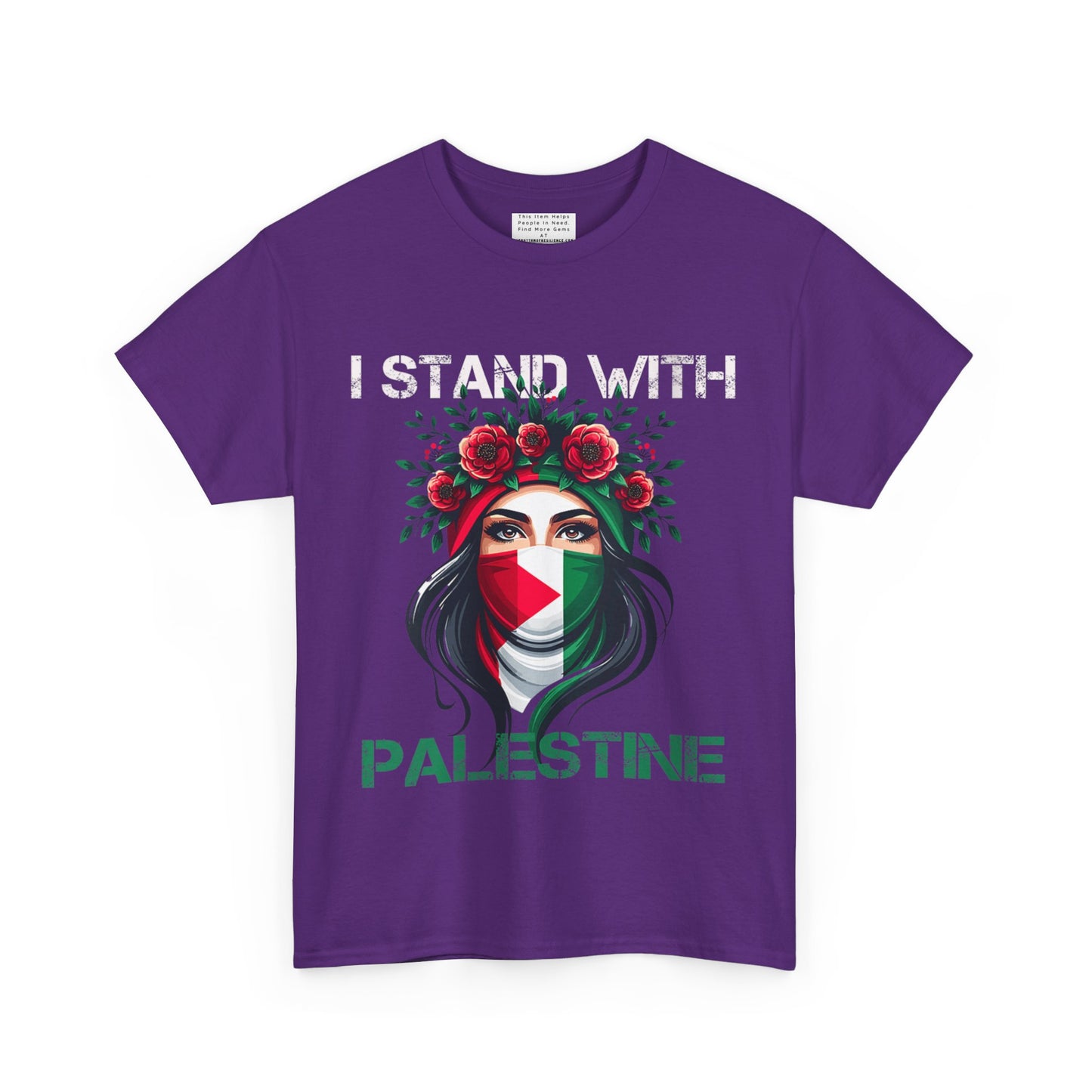 Unisex Heavy Cotton Tee, Palestine Flag, Resist, Arabic, Support the Cause in Style, Kuffiyeh, Keffiyeh, Resistance, Free Palestine, Gaza