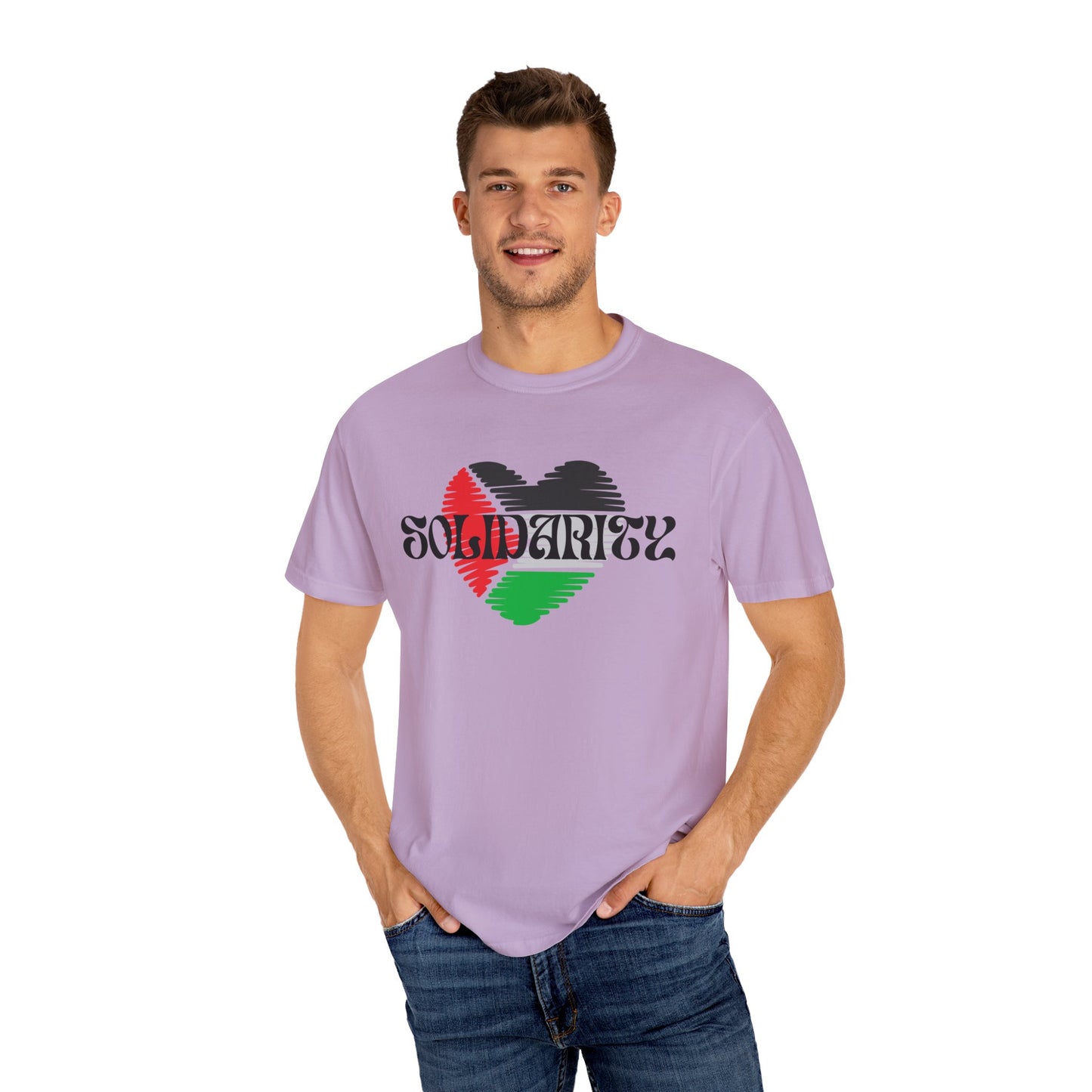 Palestine Spring Unisex heart flag solidarity Garment-Dyed solidarity T-shirt