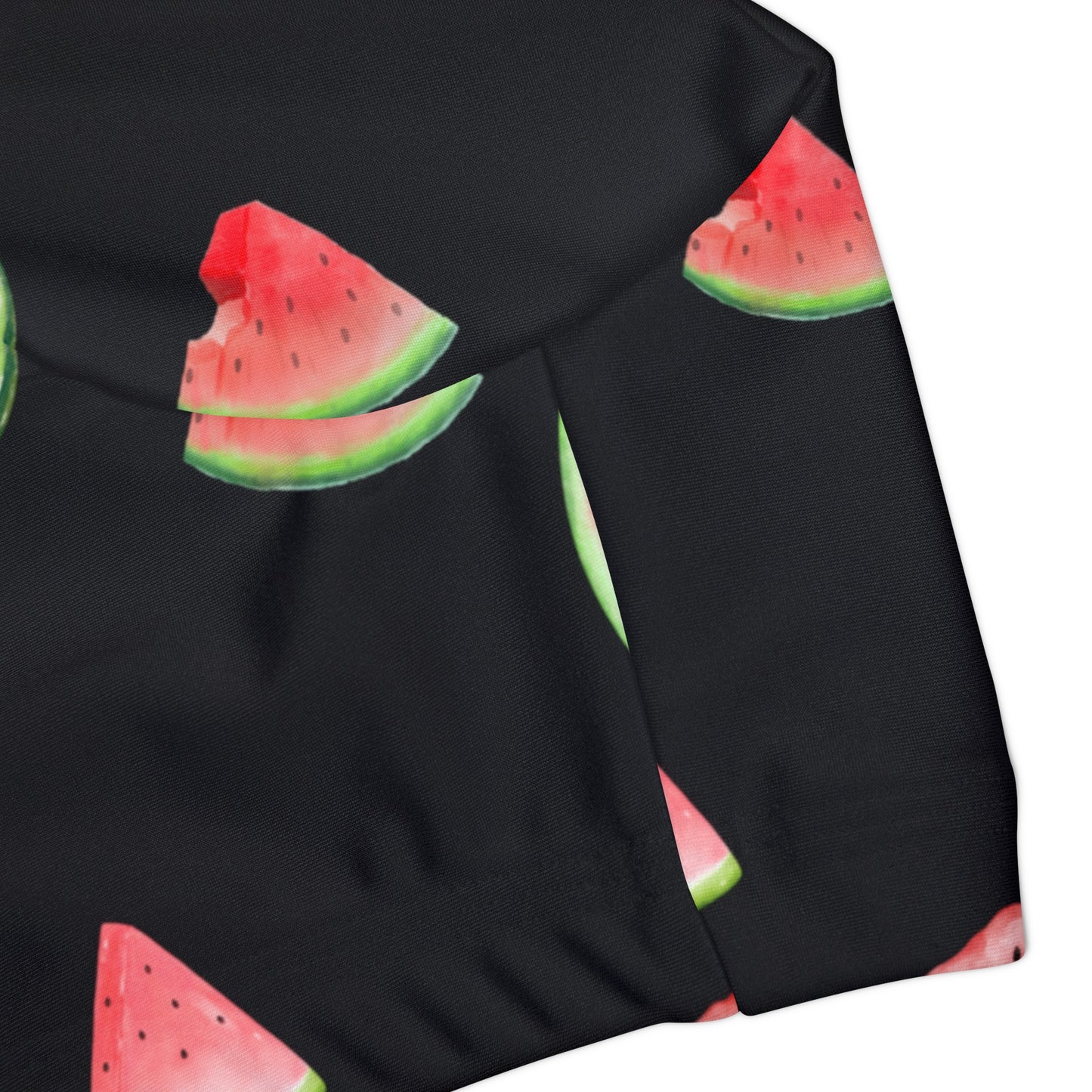 Watermelon Print Girls Two Piece Swimsuit (AOP) black