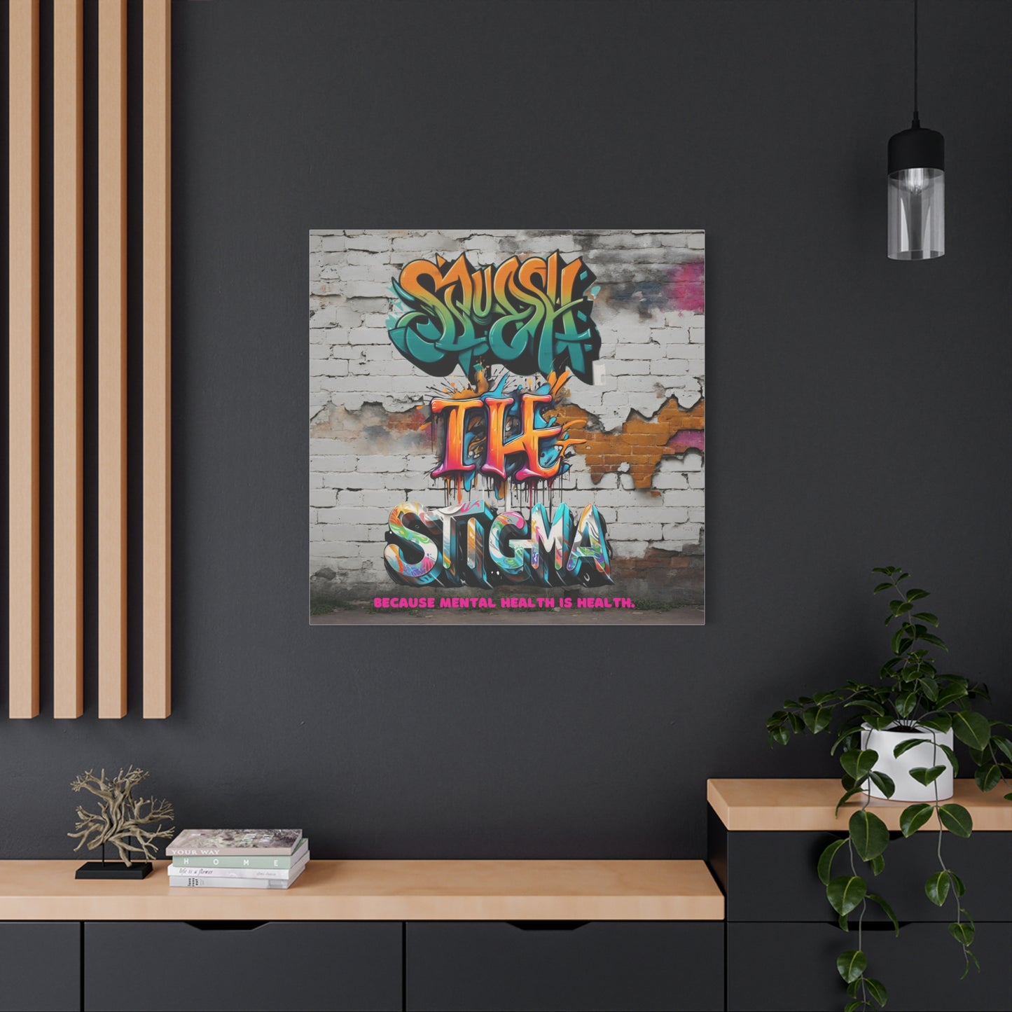 Squash the Stigma, Mental Health Awareness Matte Canvas, Stretched, 1.25"