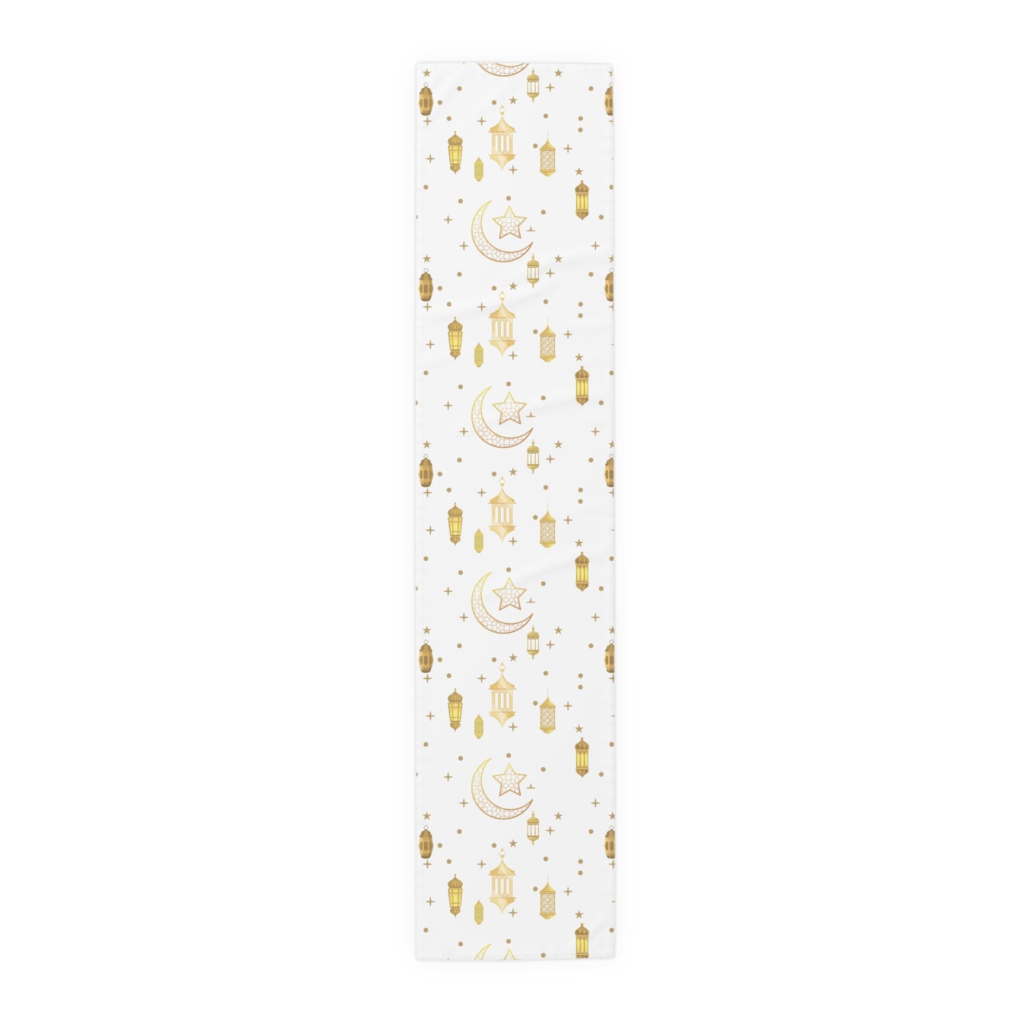 Table Runner (Cotton, Poly) star and moon, Islam, Ramadan, Eid, gold