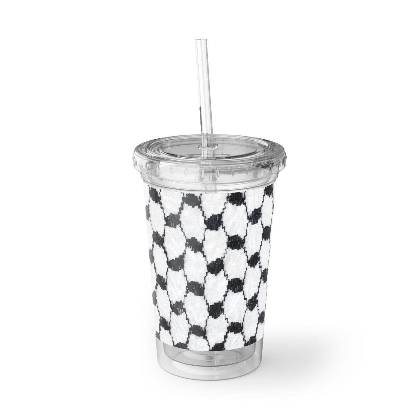Black and white Kufiyah/keffiyeh print Suave Acrylic Cup
