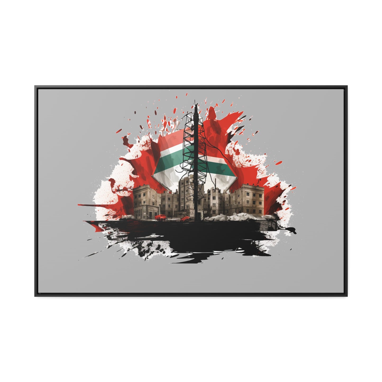 Canvas Wraps, Horizontal Frame, Palestine, Resist, Support the Cause in Style, Keffiyeh, Resistance, Free Palestine, Gaza, Palestine art