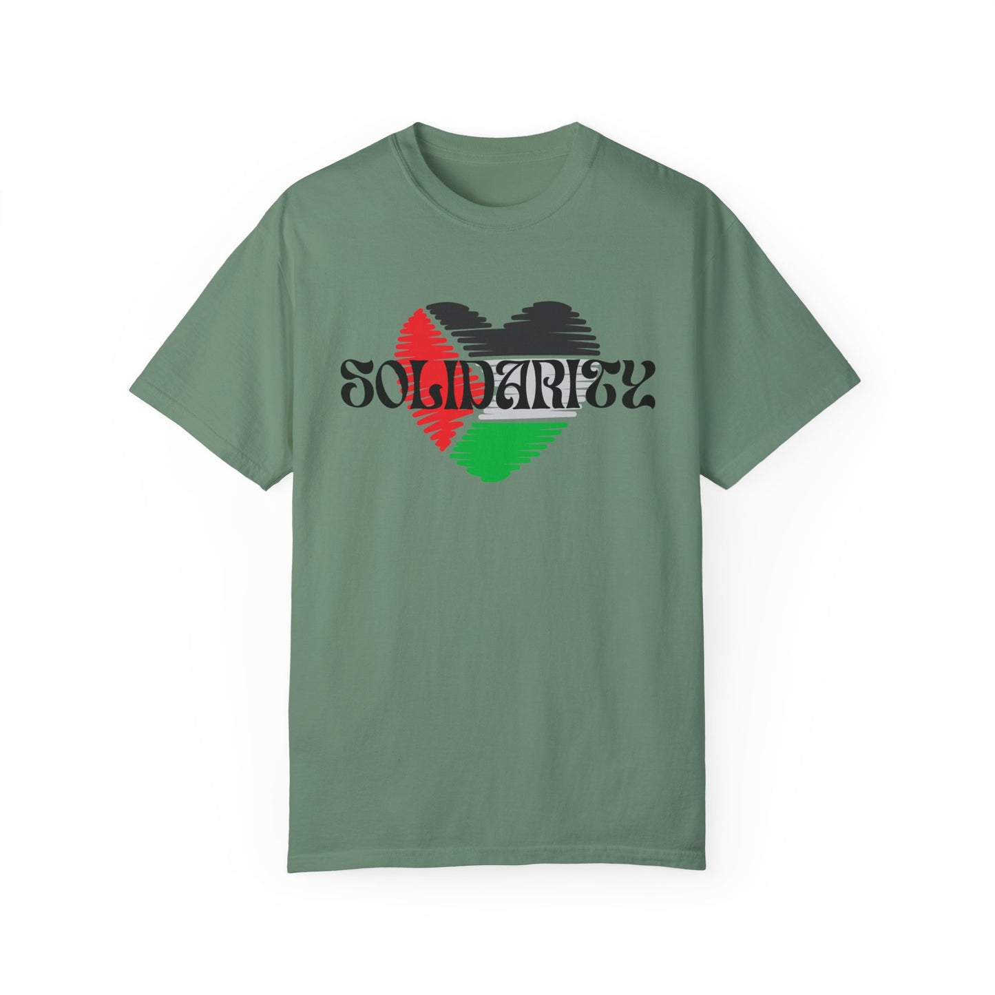 Palestine Spring Unisex heart flag solidarity Garment-Dyed solidarity T-shirt