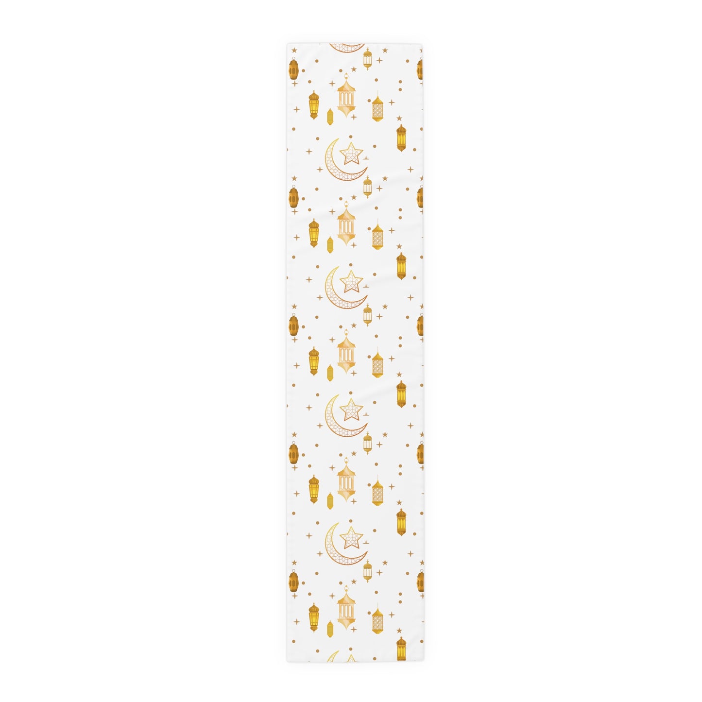 Table Runner (Cotton, Poly) star and moon, Islam, Ramadan, Eid, gold