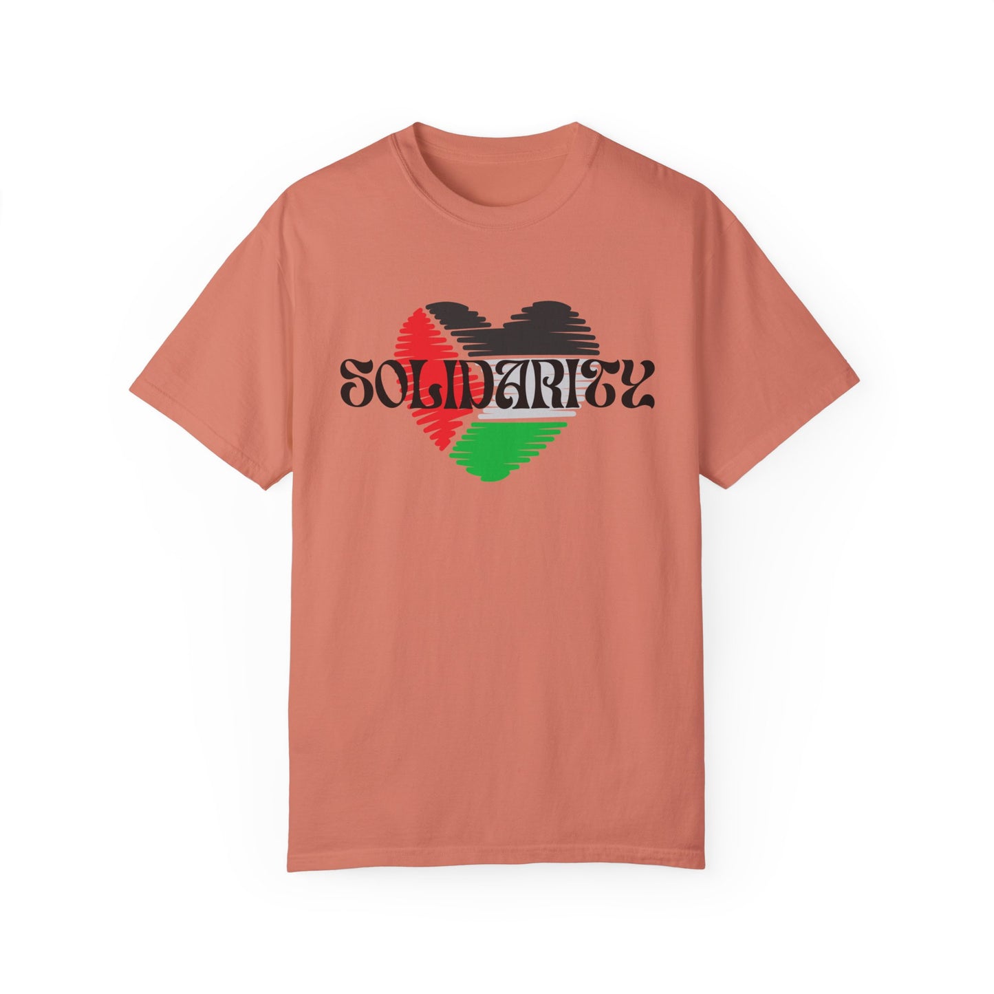 Palestine Spring Unisex heart flag solidarity Garment-Dyed solidarity T-shirt