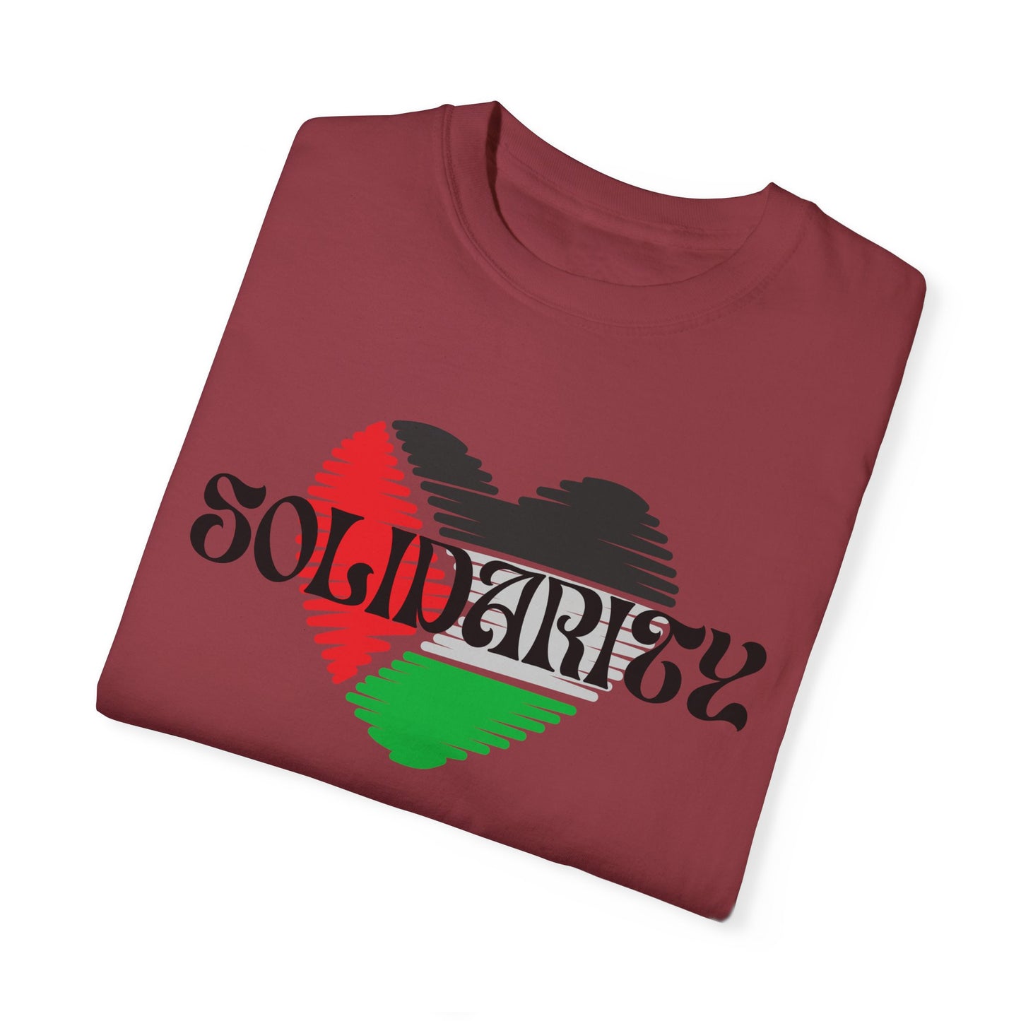 Palestine Spring Unisex heart flag solidarity Garment-Dyed solidarity T-shirt