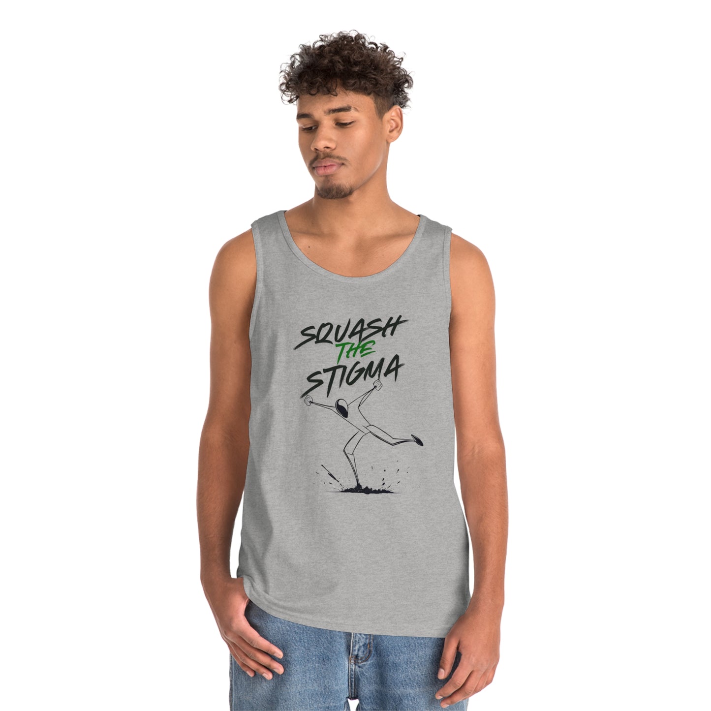 Copy of Squash The Stigma. Mental Health Awareness Unisex Heavy Cotton Tank Top