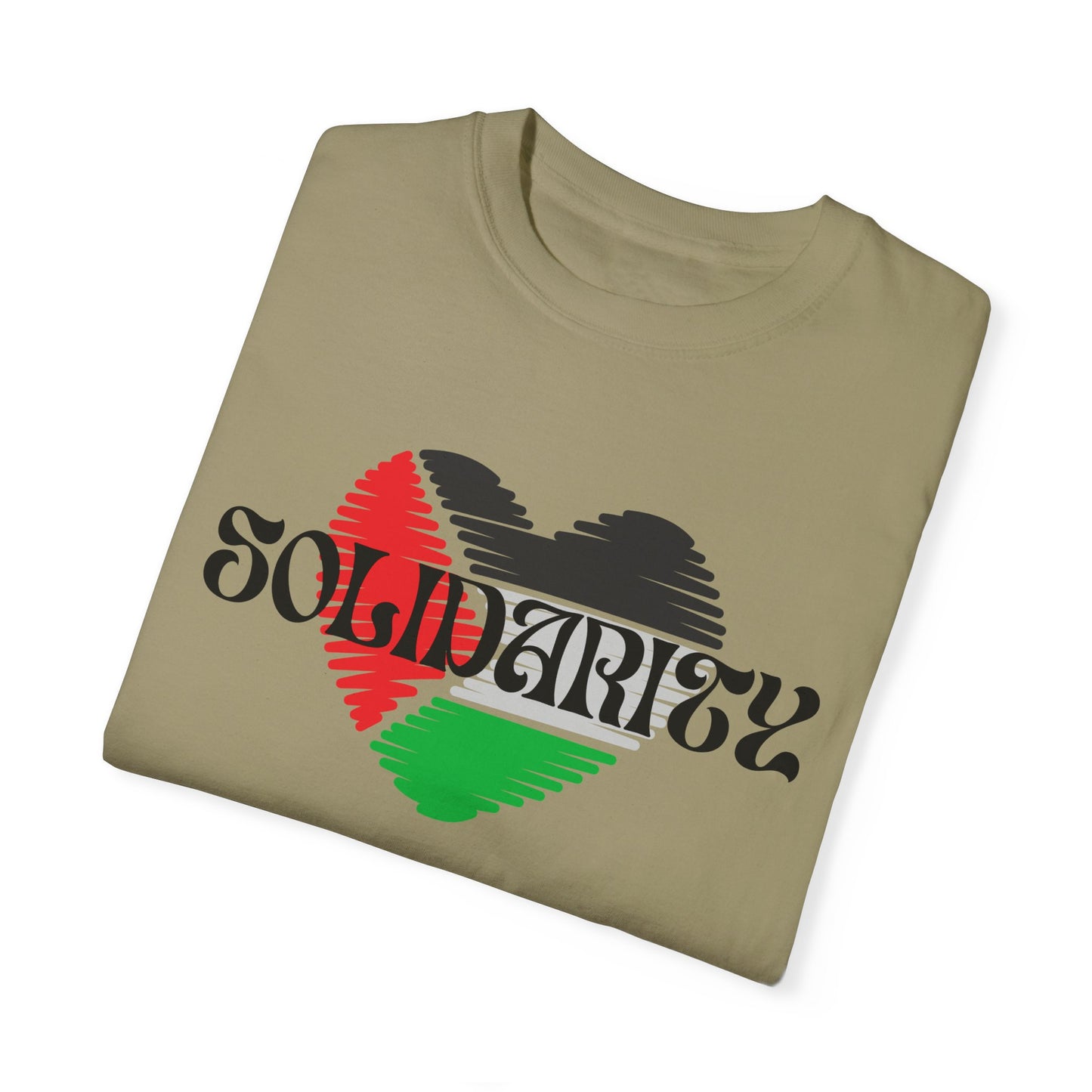 Palestine Spring Unisex heart flag solidarity Garment-Dyed solidarity T-shirt