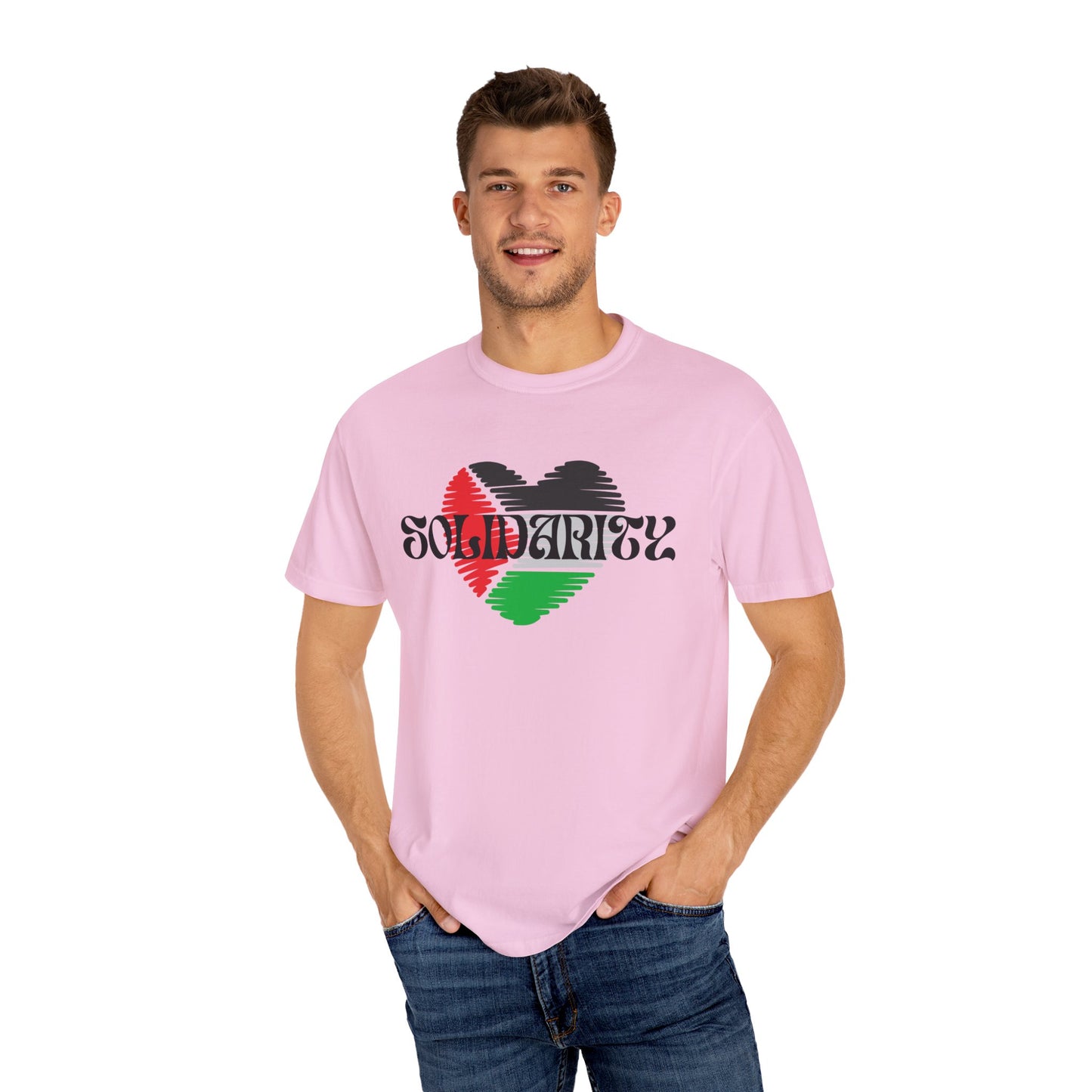 Palestine Spring Unisex heart flag solidarity Garment-Dyed solidarity T-shirt