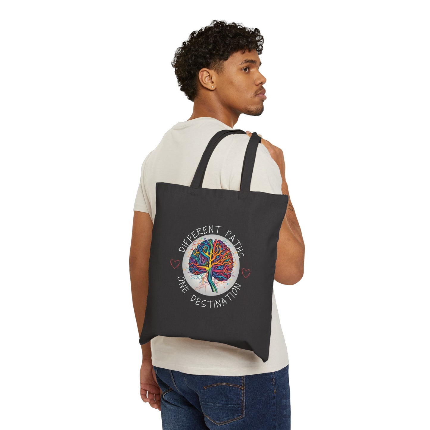 Divergent Routes, Shared Destination" Cotton Canvas Tote Bag