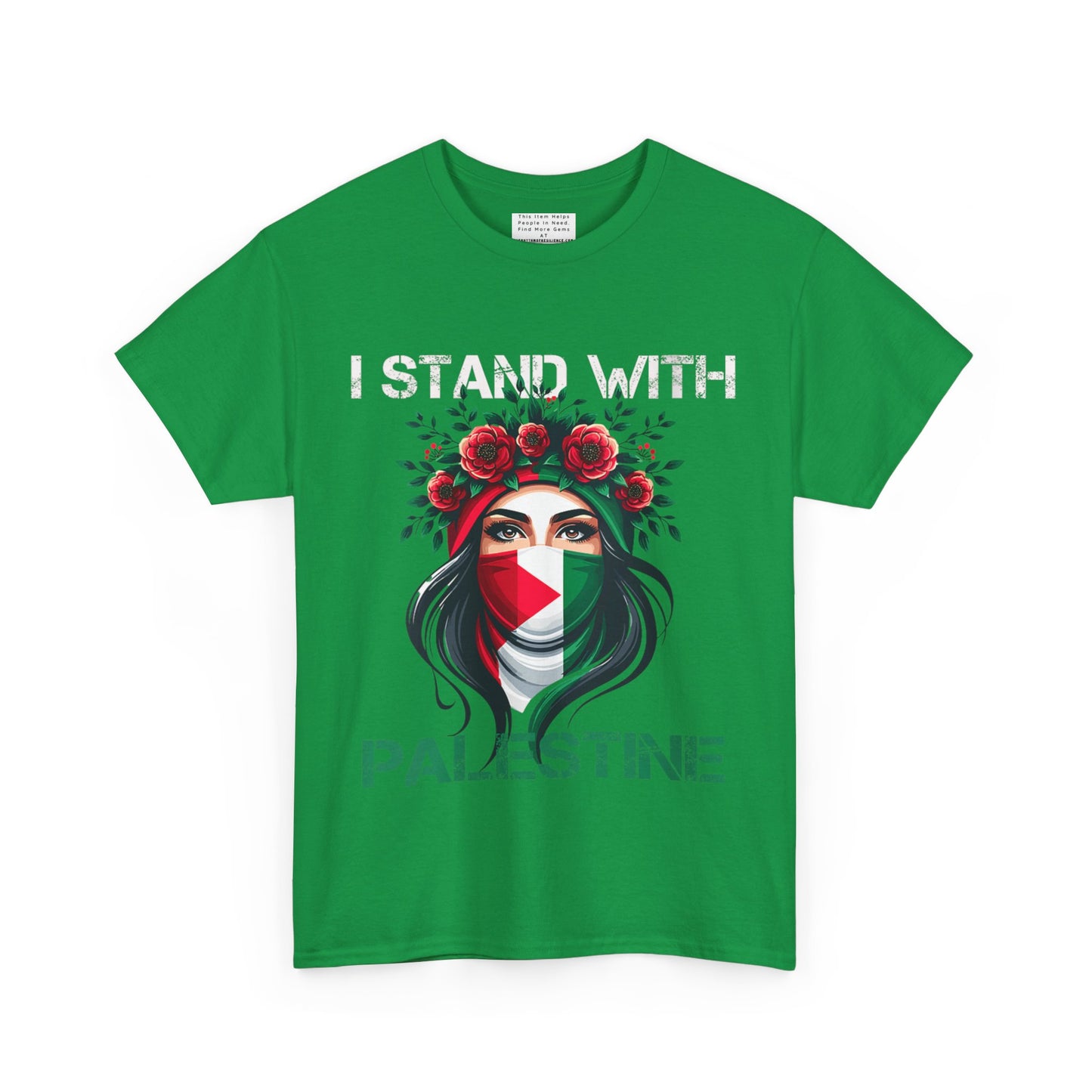 Unisex Heavy Cotton Tee, Palestine Flag, Resist, Arabic, Support the Cause in Style, Kuffiyeh, Keffiyeh, Resistance, Free Palestine, Gaza