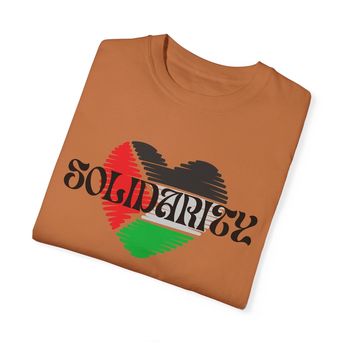 Palestine Spring Unisex heart flag solidarity Garment-Dyed solidarity T-shirt
