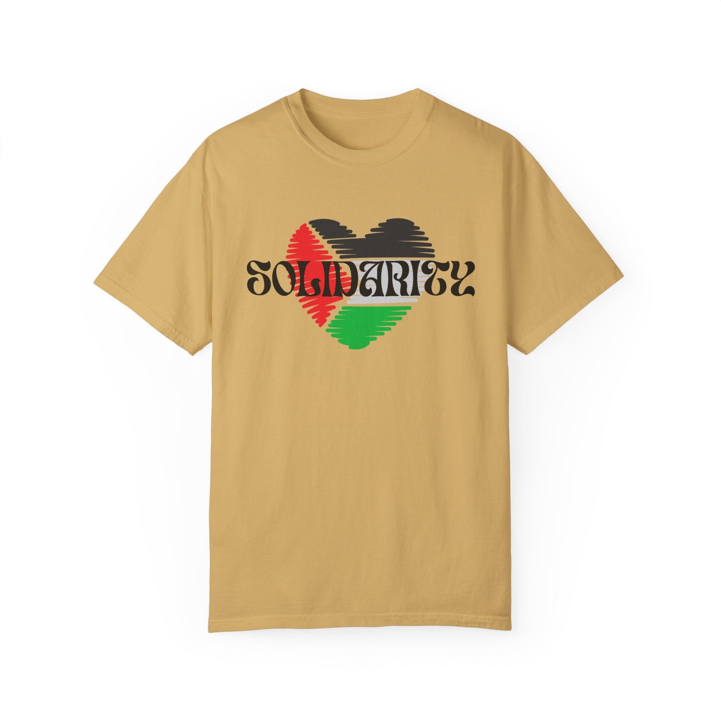 Palestine Spring Unisex heart flag solidarity Garment-Dyed solidarity T-shirt