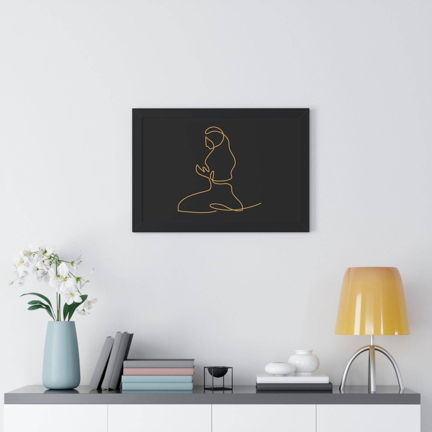 Framed Poster praying, Islam, Islam praying, women praying, Muslim woman, gift, Eid, Ramadan, decor, wall art, minimal art, Islam art