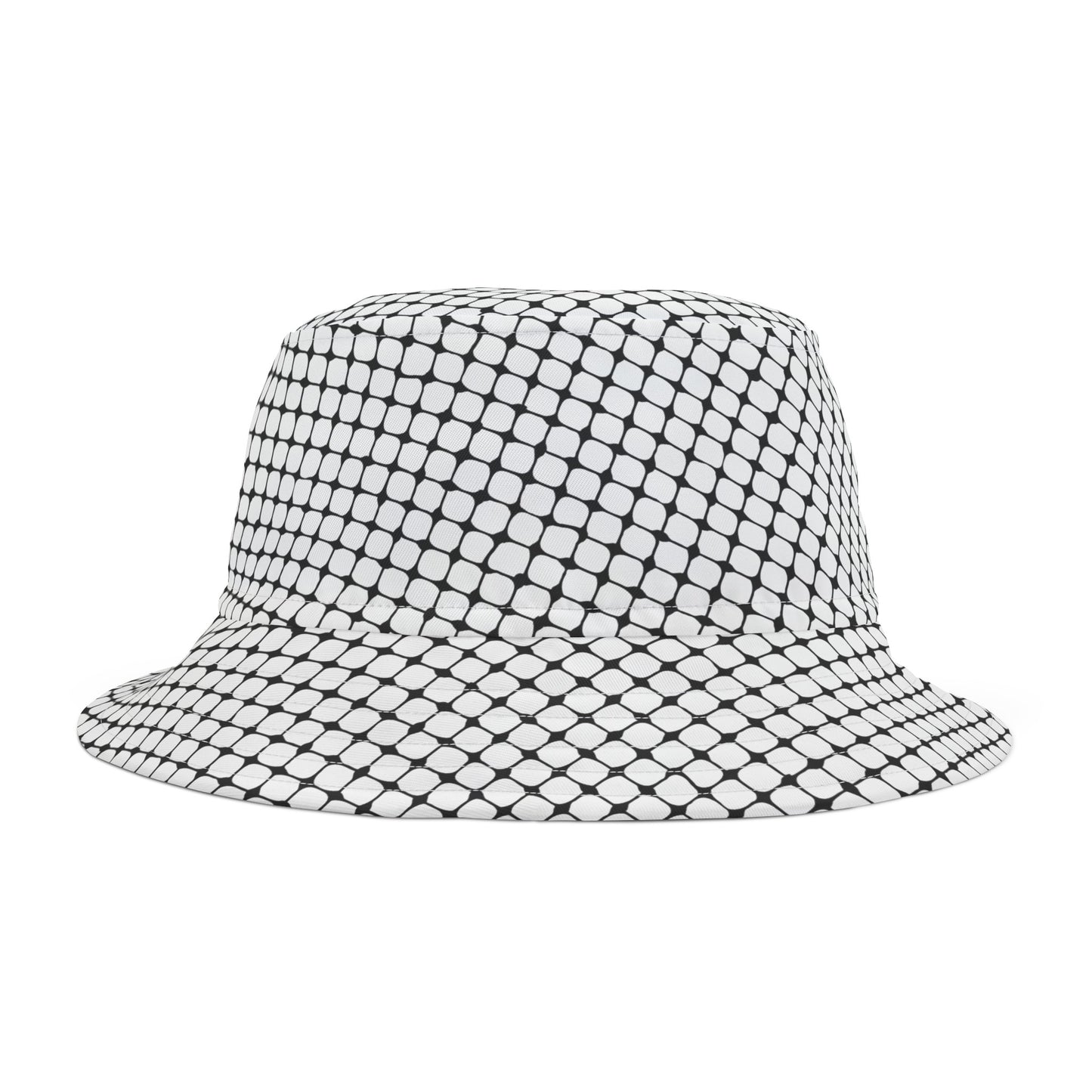 Black and White Kufiyah keffiyeh print Bucket Hat (AOP)