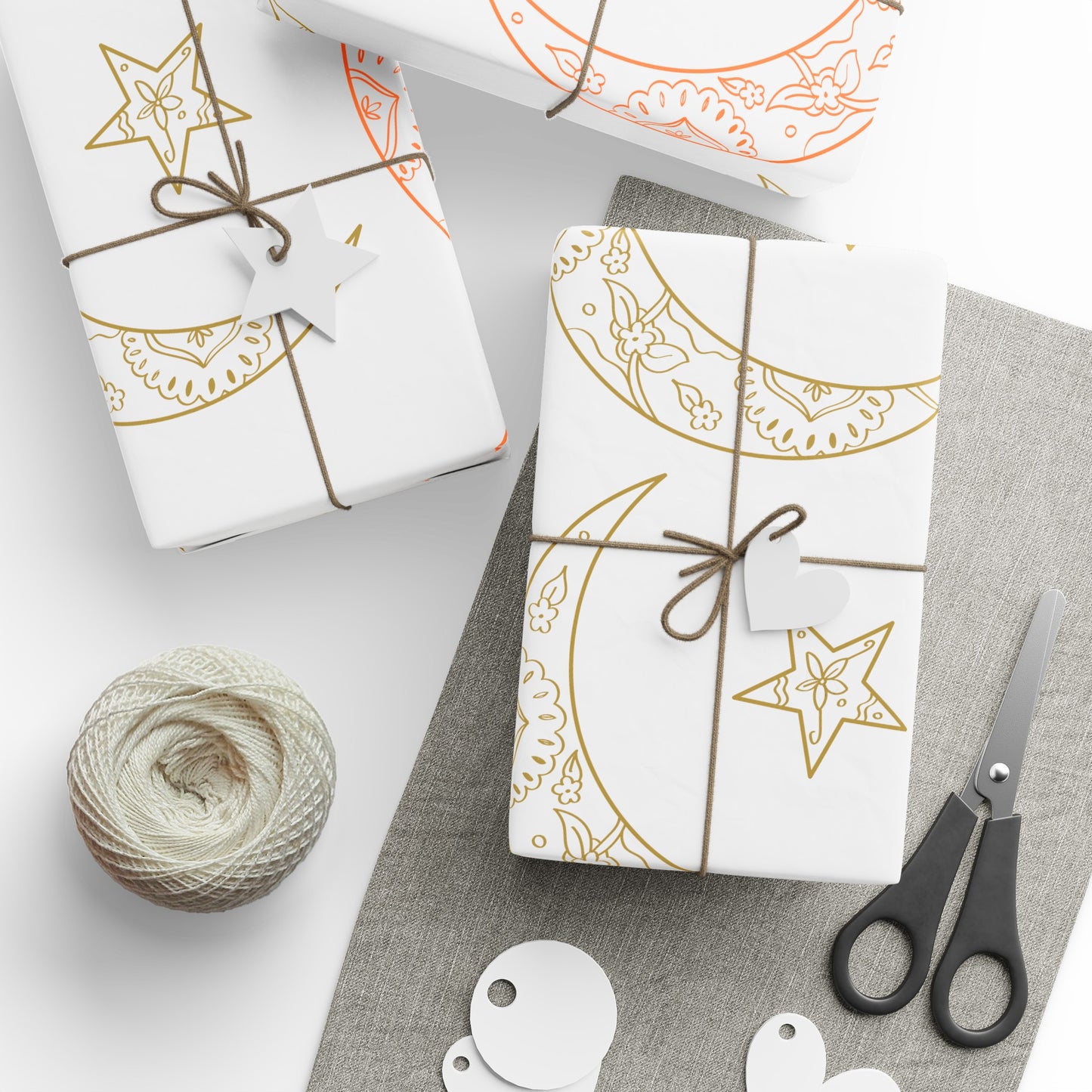 Wrapping Papers, Ramadan gift, Eid gift, holiday gift, Arabic, Islam, gift wrap, grey