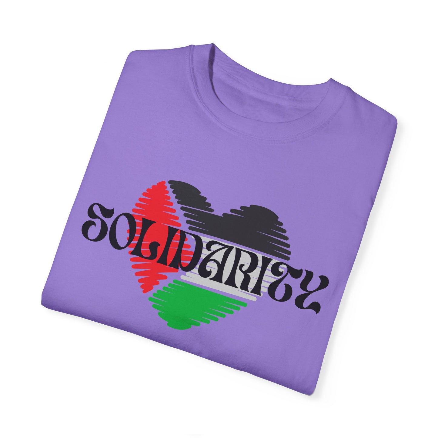 Palestine Spring Unisex heart flag solidarity Garment-Dyed solidarity T-shirt