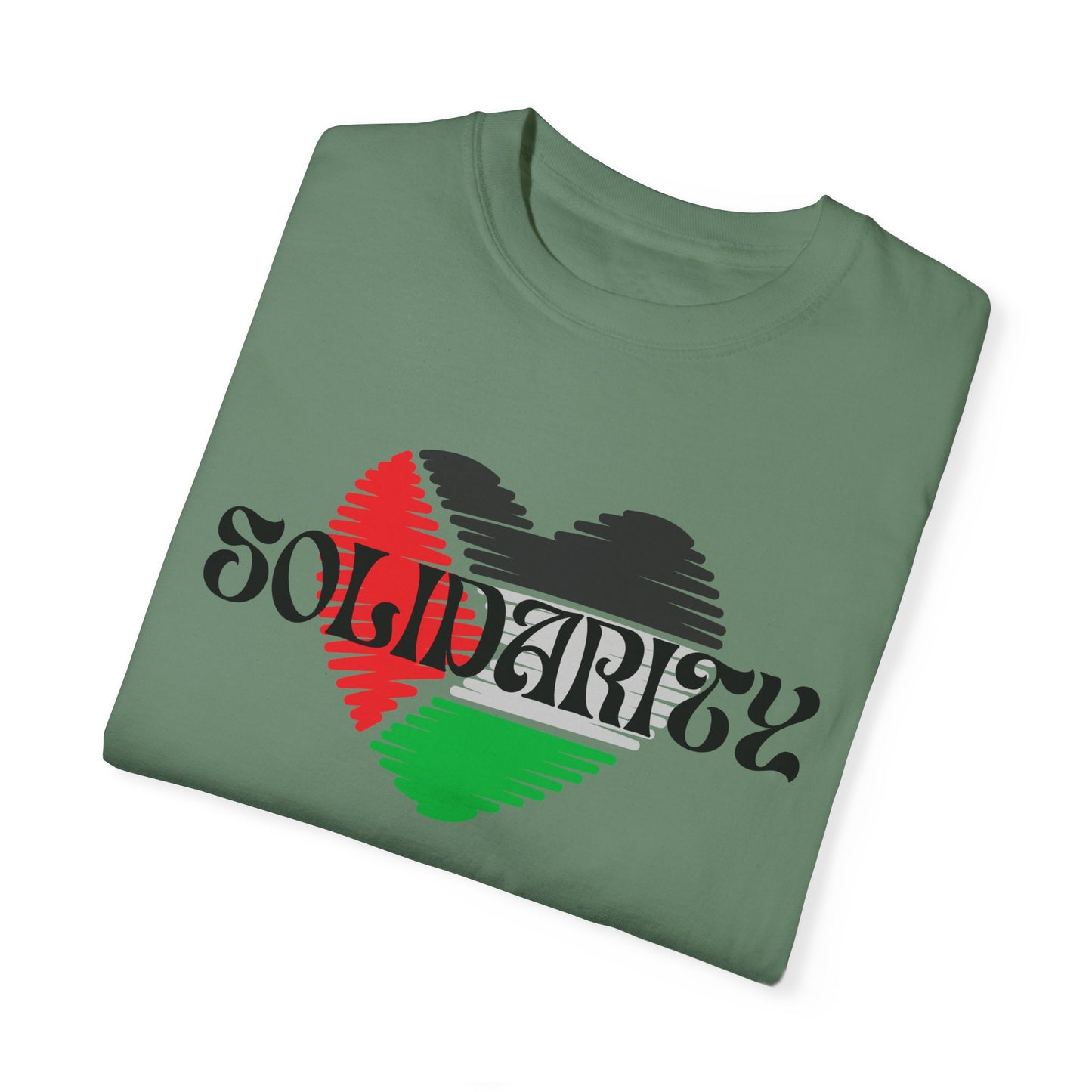 Palestine Spring Unisex heart flag solidarity Garment-Dyed solidarity T-shirt