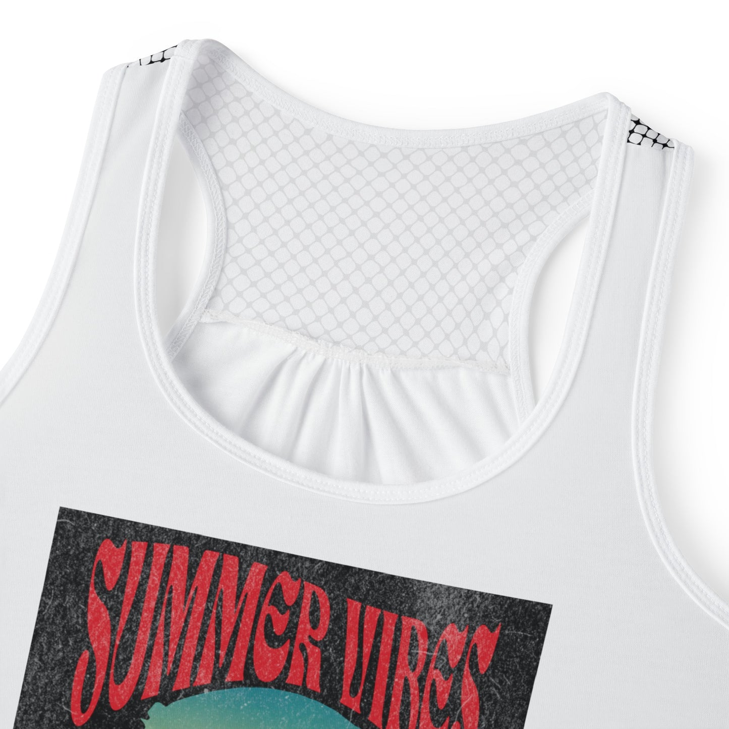 Summer Vibes Black and White Kufiyah keffiyeh Print accents Women's Tank Top (AOP)