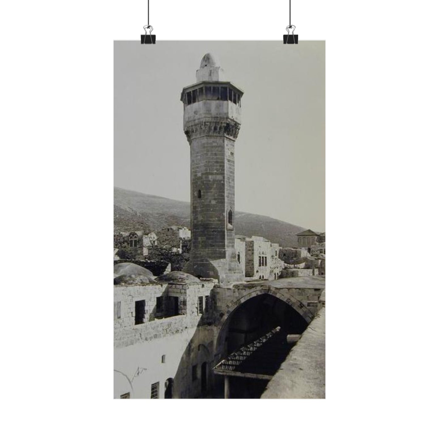 Palestine's Great Mosque of Nablus Vintage photo Matte Vertical Posters