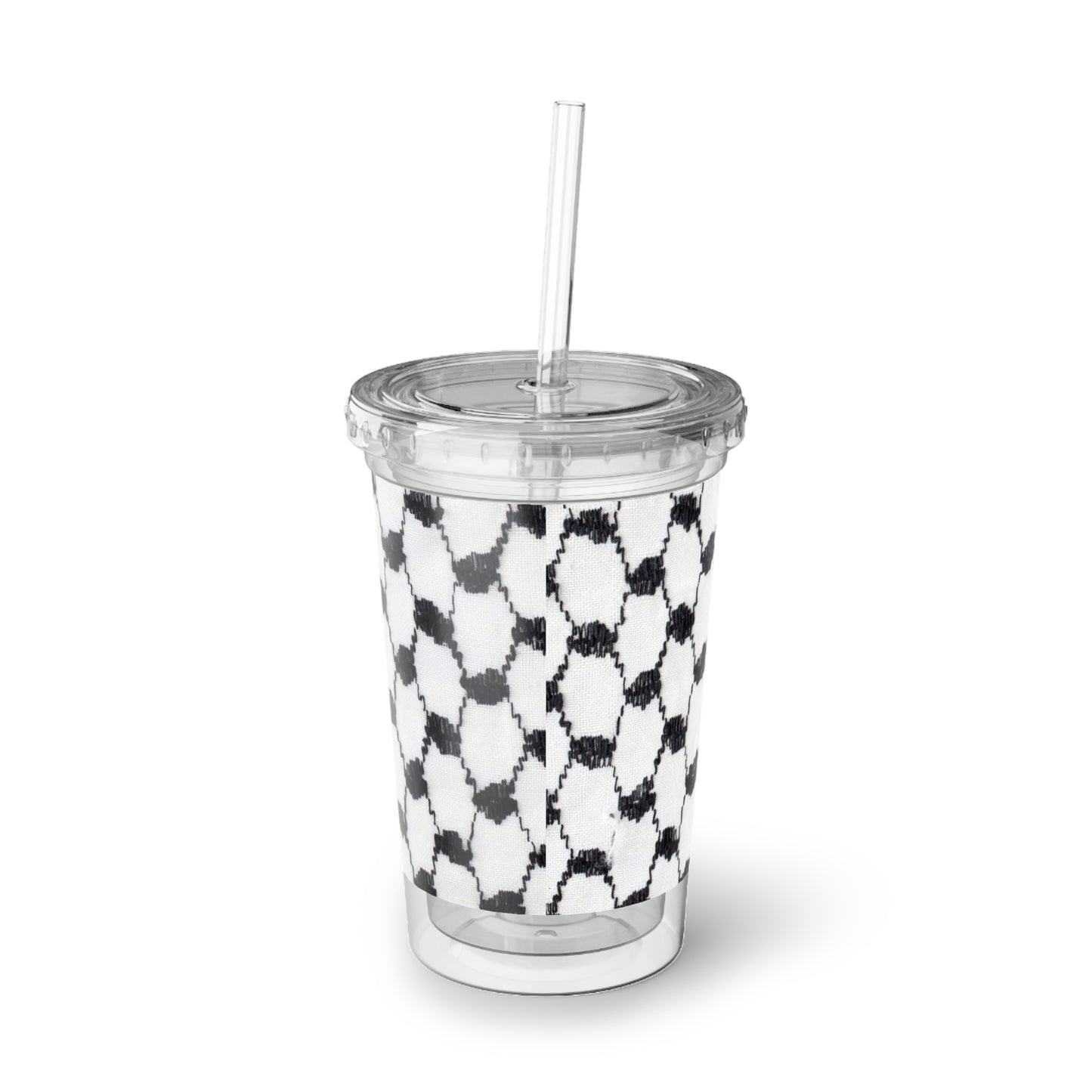 Black and white Kufiyah/keffiyeh print Suave Acrylic Cup