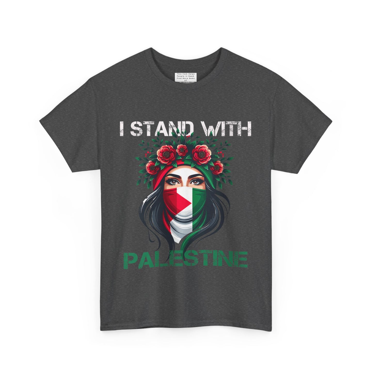 Unisex Heavy Cotton Tee, Palestine Flag, Resist, Arabic, Support the Cause in Style, Kuffiyeh, Keffiyeh, Resistance, Free Palestine, Gaza