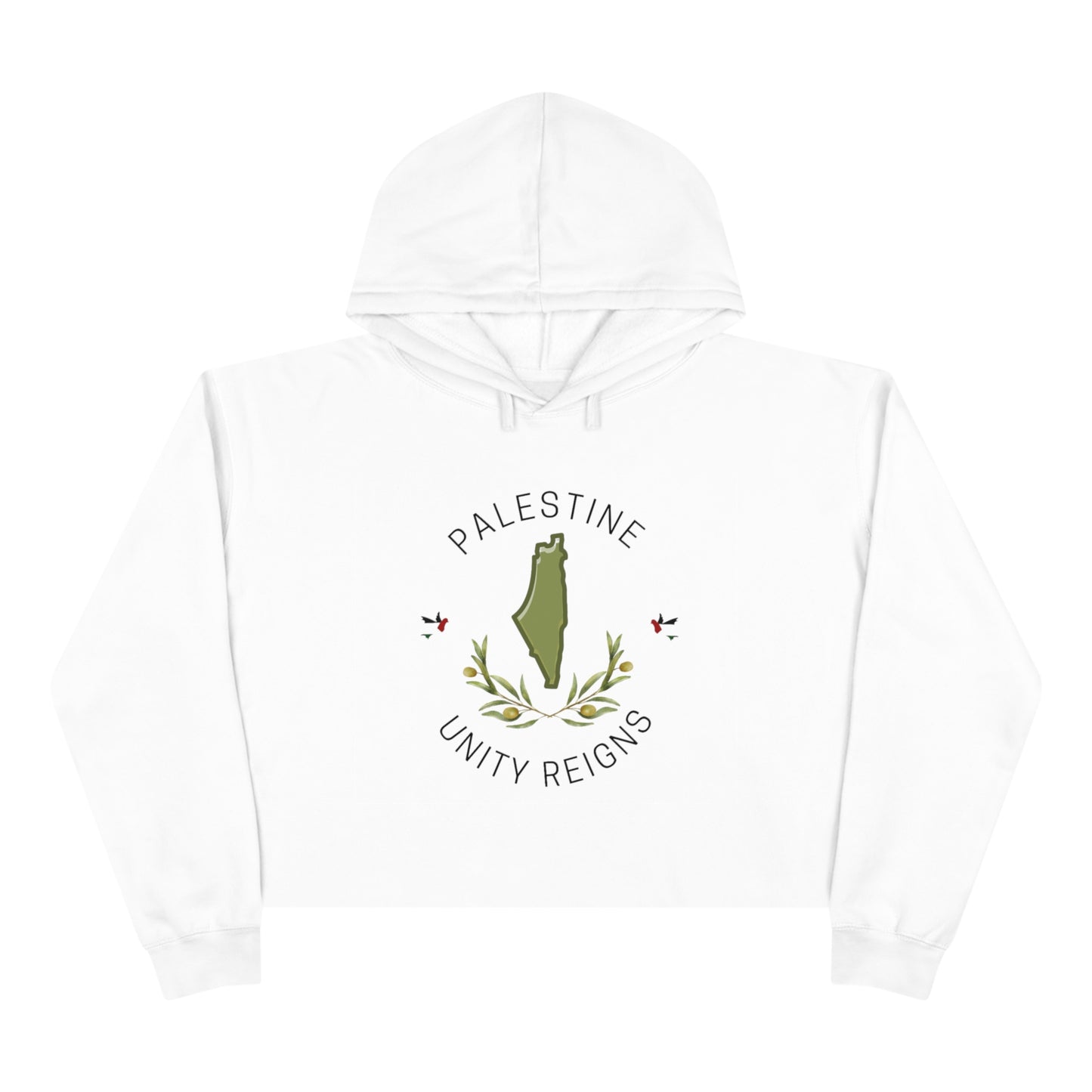 Palestine olive branch unity Crop Hoodie