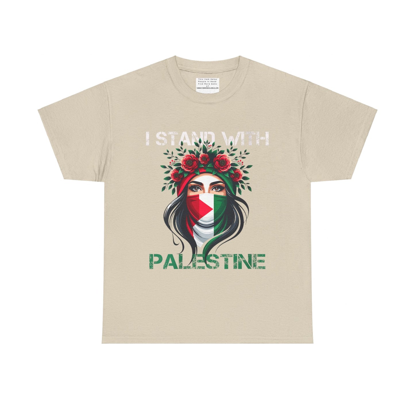 Unisex Heavy Cotton Tee, Palestine Flag, Resist, Arabic, Support the Cause in Style, Kuffiyeh, Keffiyeh, Resistance, Free Palestine, Gaza