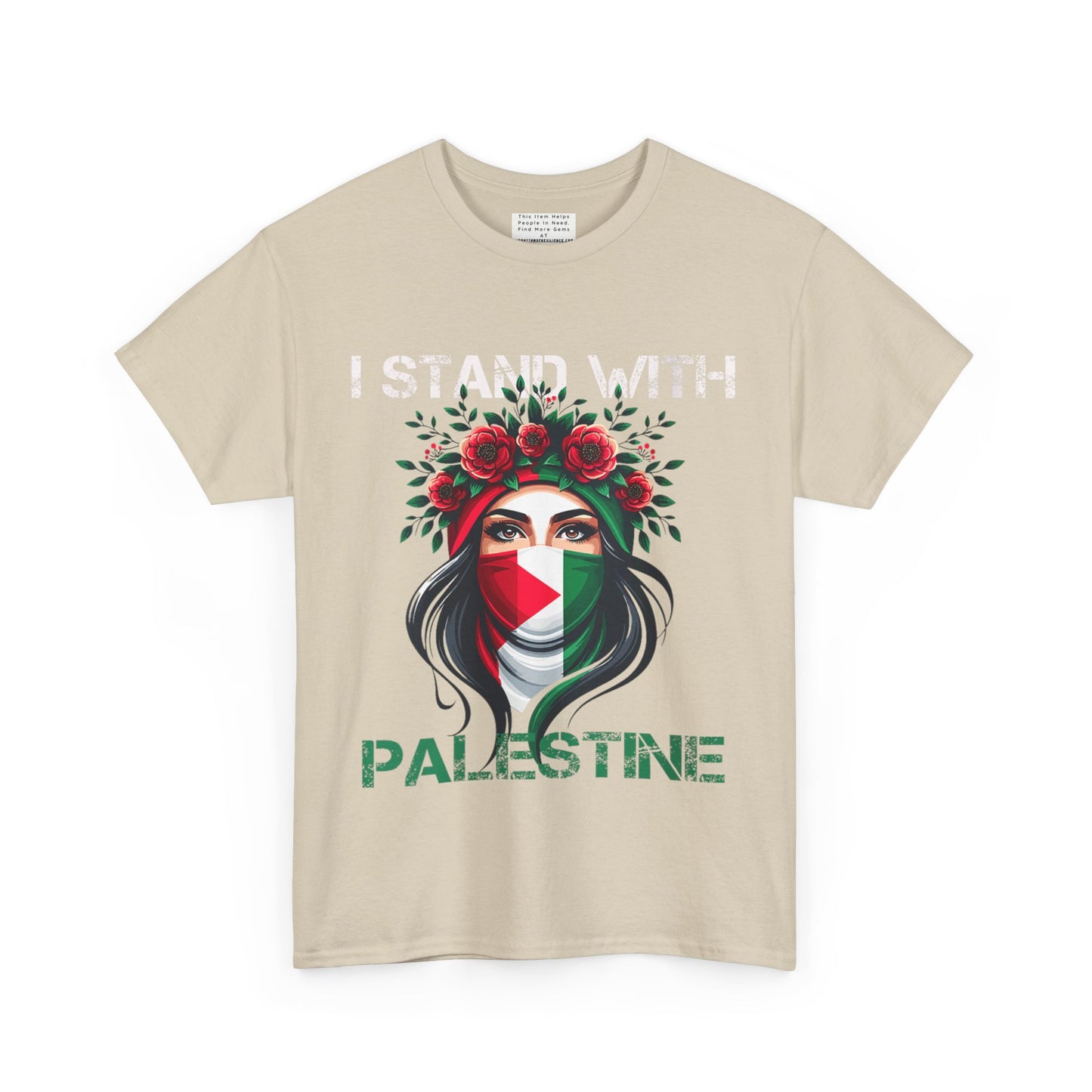 Unisex Heavy Cotton Tee, Palestine Flag, Resist, Arabic, Support the Cause in Style, Kuffiyeh, Keffiyeh, Resistance, Free Palestine, Gaza