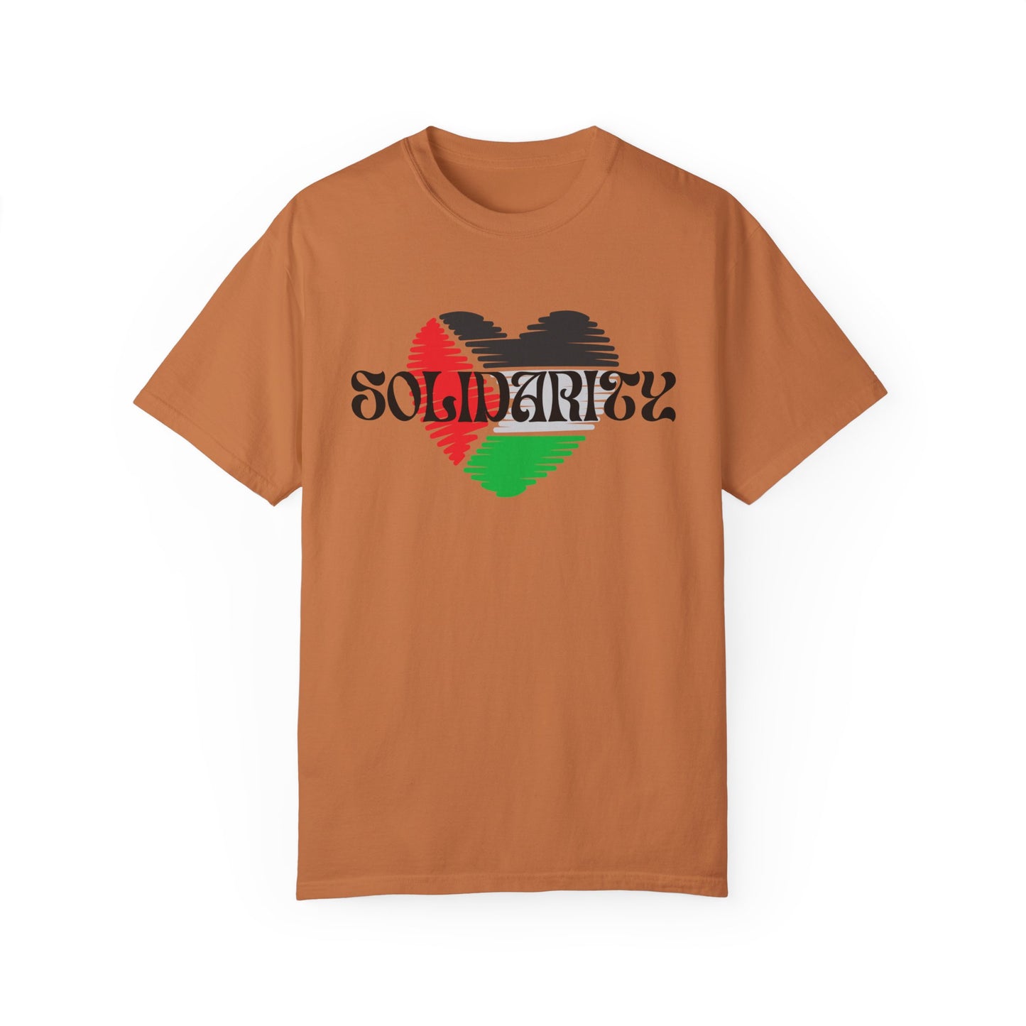 Palestine Spring Unisex heart flag solidarity Garment-Dyed solidarity T-shirt