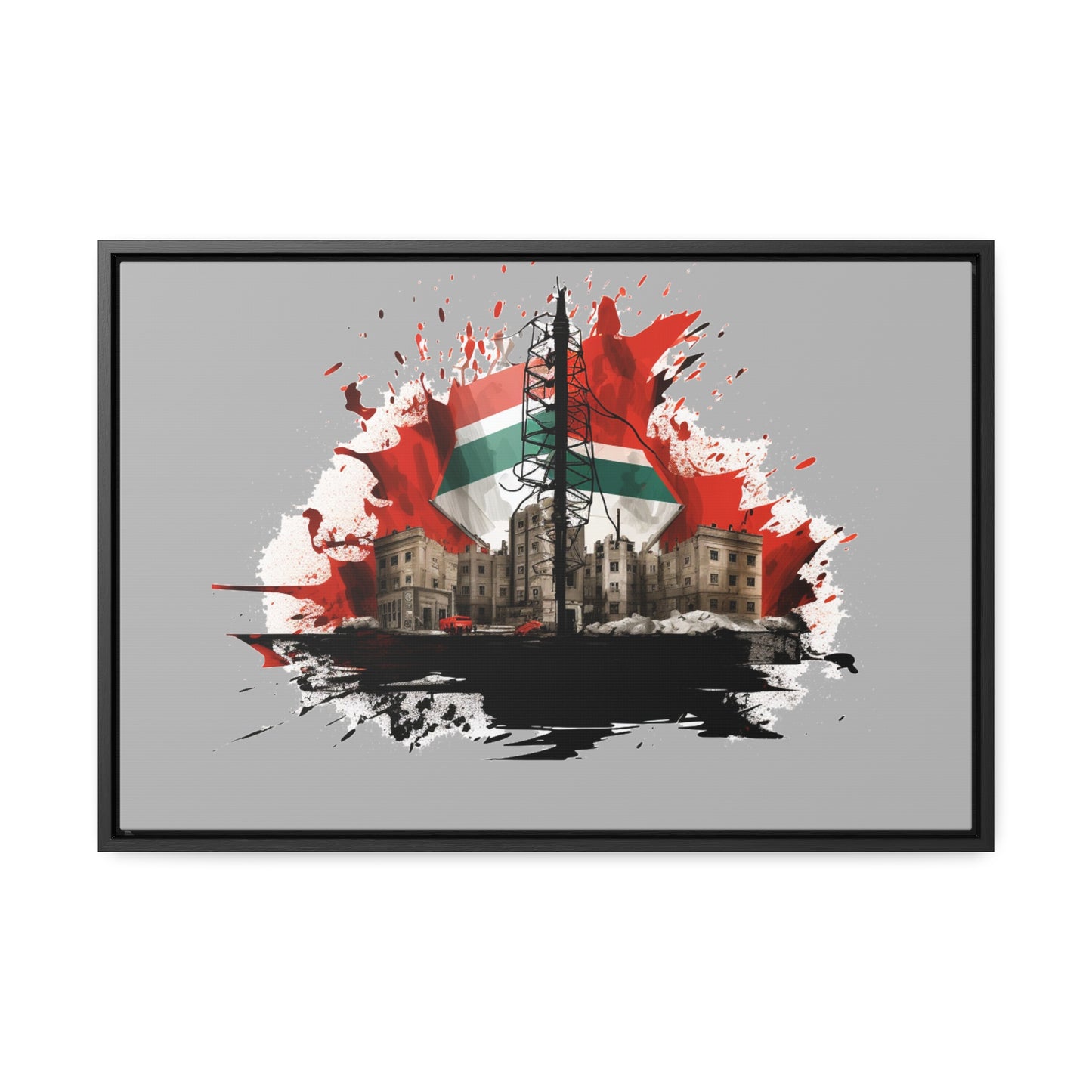 Canvas Wraps, Horizontal Frame, Palestine, Resist, Support the Cause in Style, Keffiyeh, Resistance, Free Palestine, Gaza, Palestine art