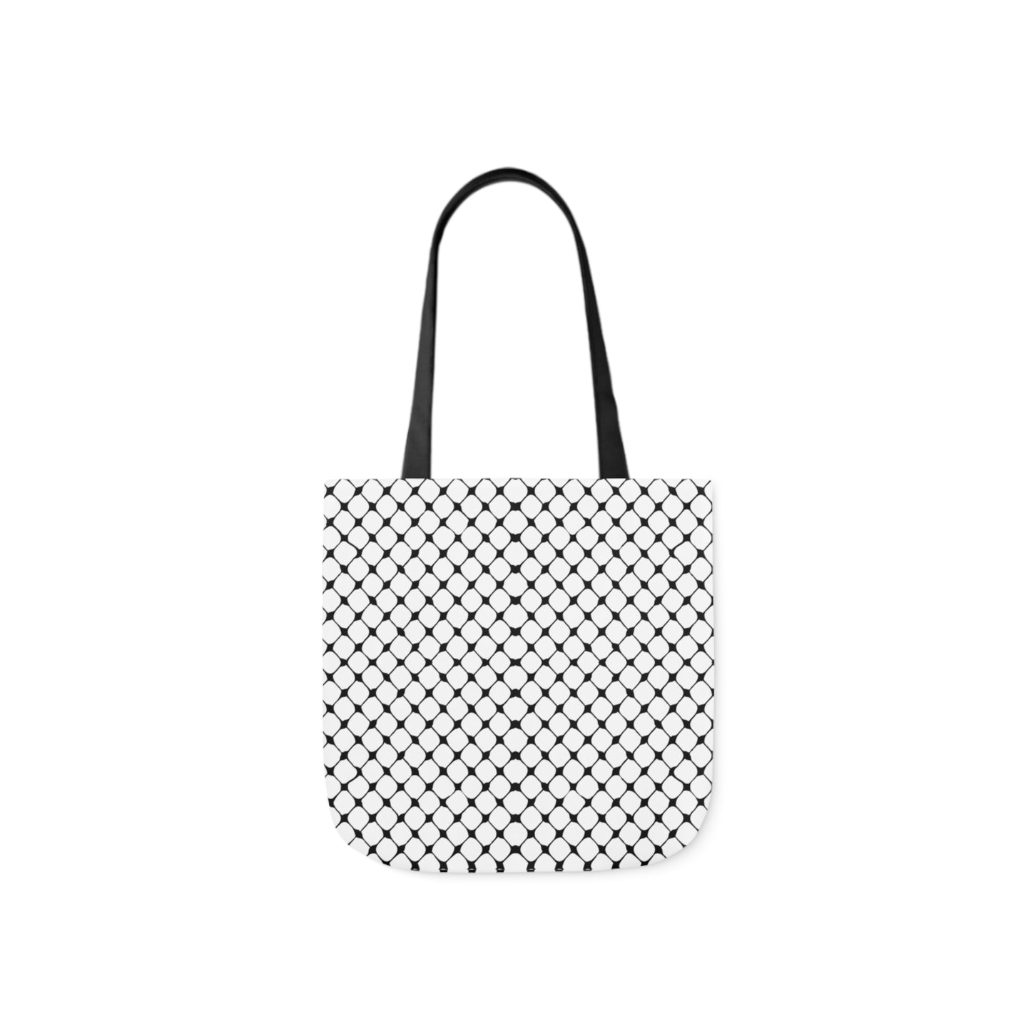 Black and white Kufiyah keffiyeh print Canvas Tote Bag, 5-Color Straps