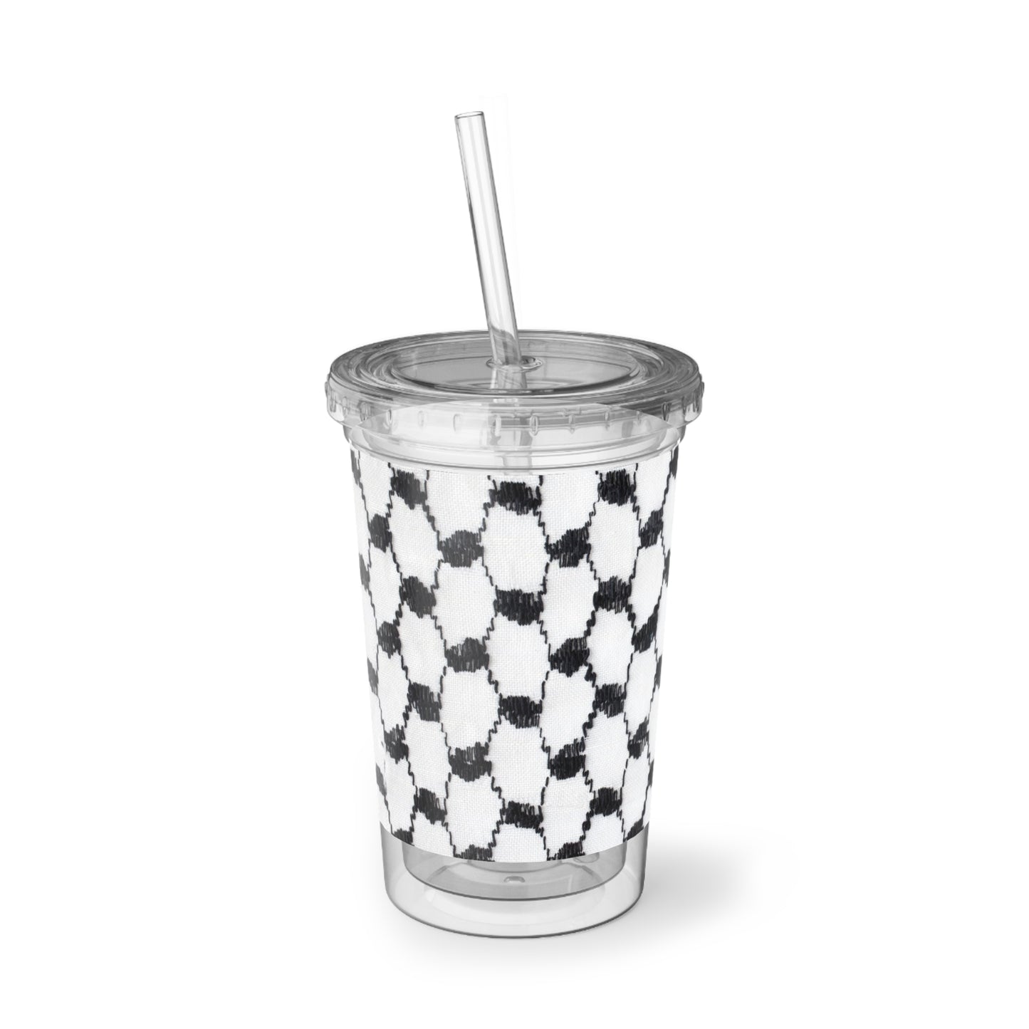 Black and white Kufiyah/keffiyeh print Suave Acrylic Cup