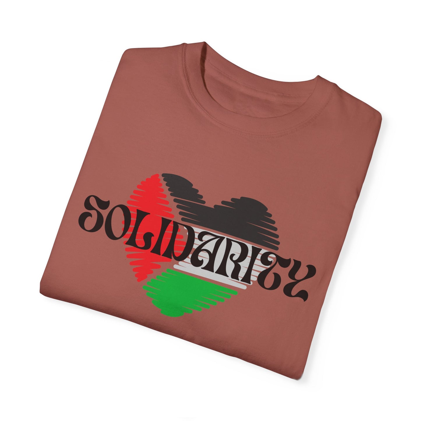 Palestine Spring Unisex heart flag solidarity Garment-Dyed solidarity T-shirt