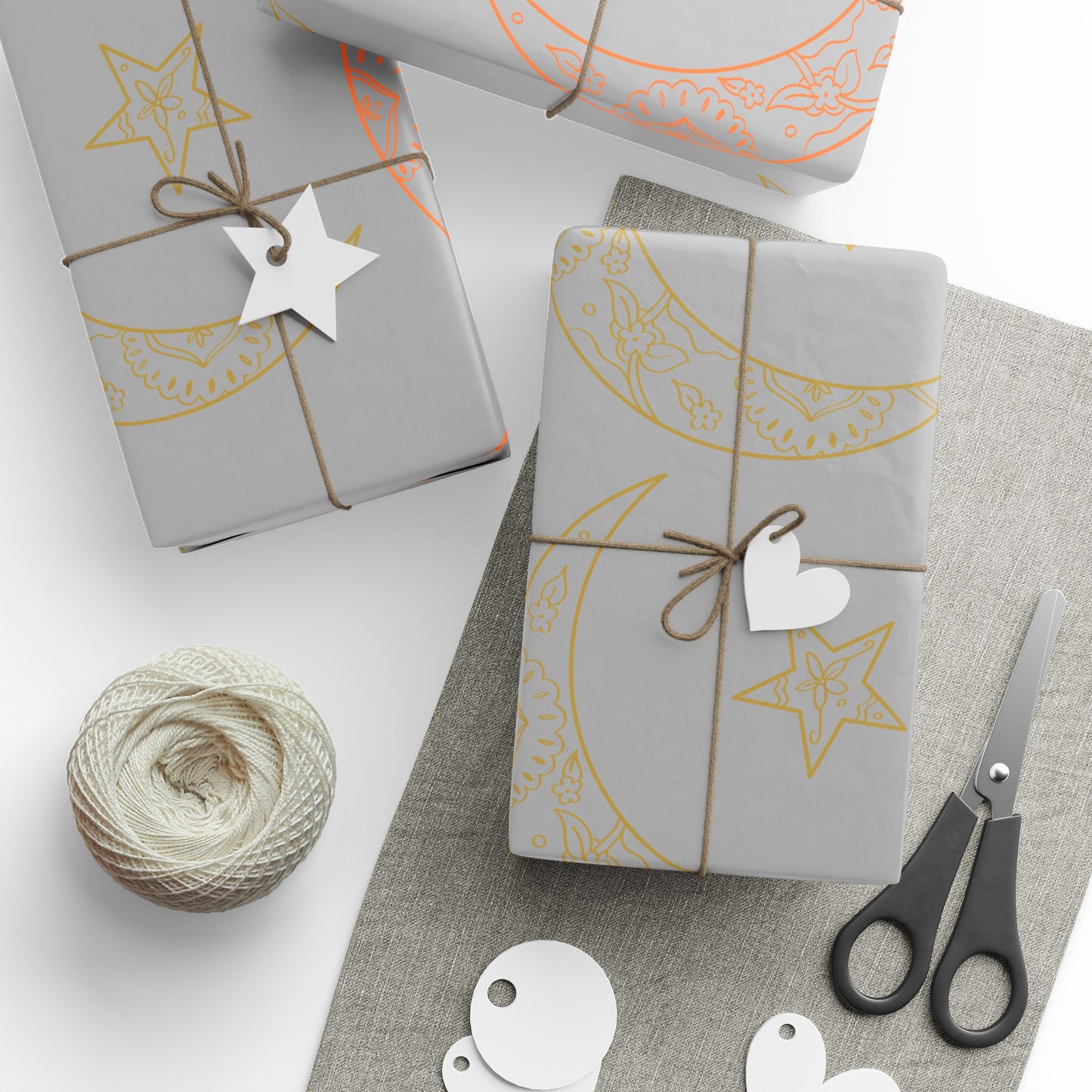 Wrapping Papers, Ramadan gift, Eid gift, holiday gift, Arabic, Islam, gift wrap, grey