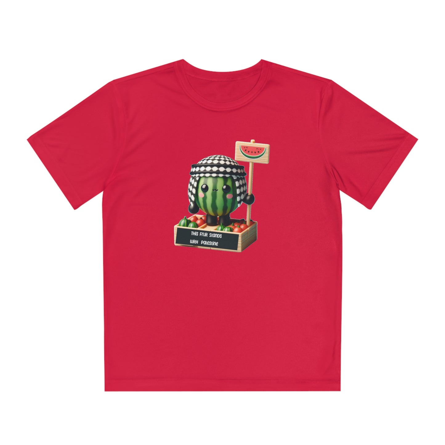 Youth "this fruit stand with Palestine" watermelon Competitor Tee