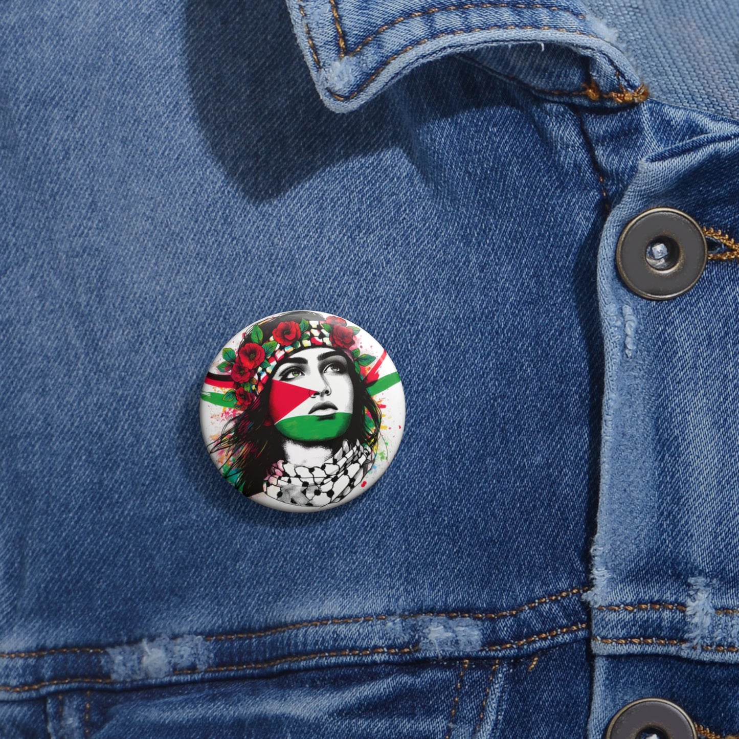 Custom Pin Button, Palestine, Resist, Support the Cause in Style, Keffiyeh, Resistance, Free Palestine, Gaza, i stand with Palestine