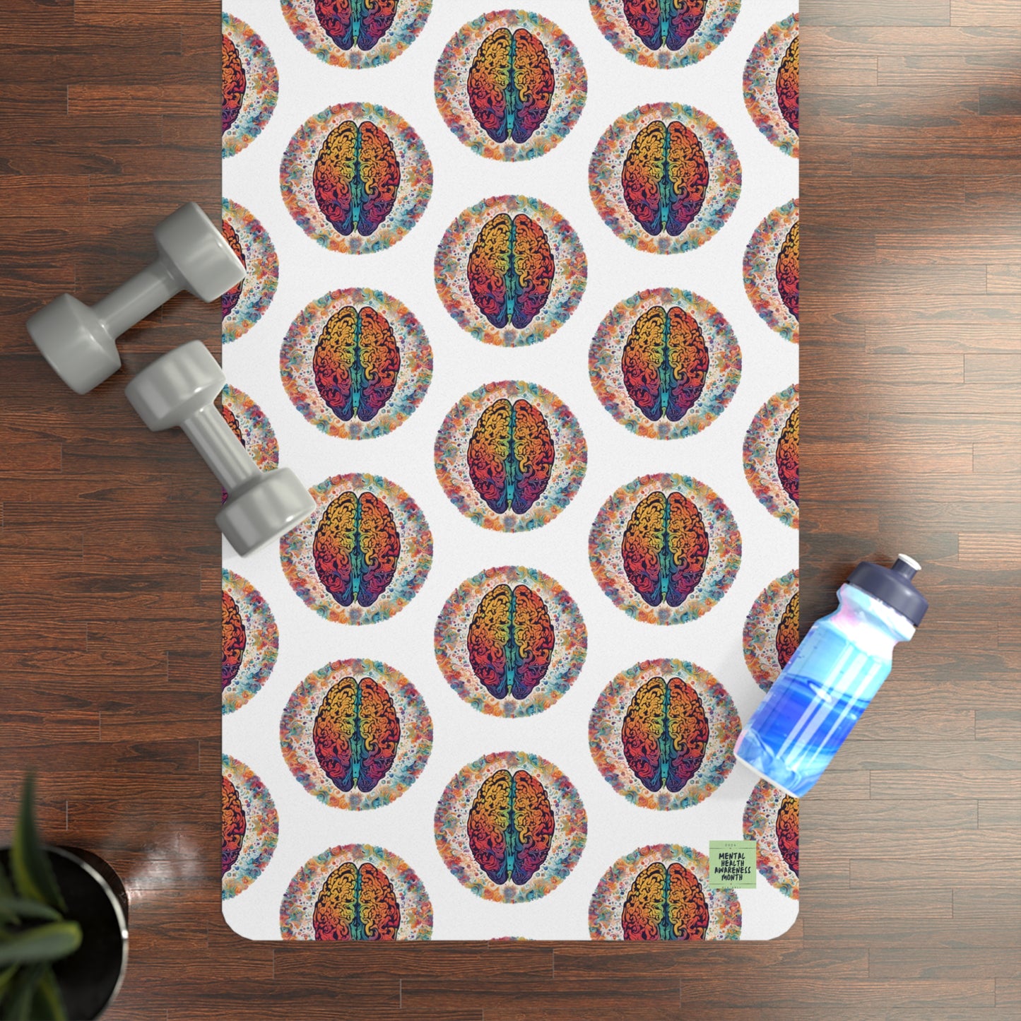 Neurodivergent Rubber Yoga Mat: Vibrant Brain Patterns for Mindful Movement