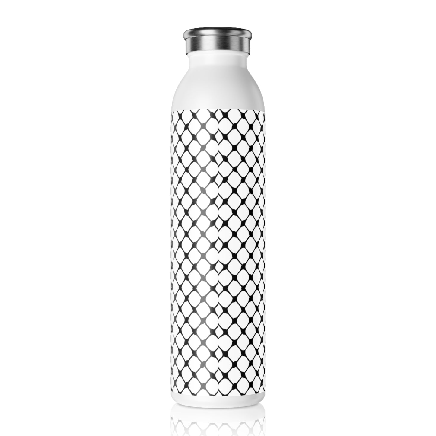 Black and white Kufiyah keffiyeh print Slim Water Bottle
