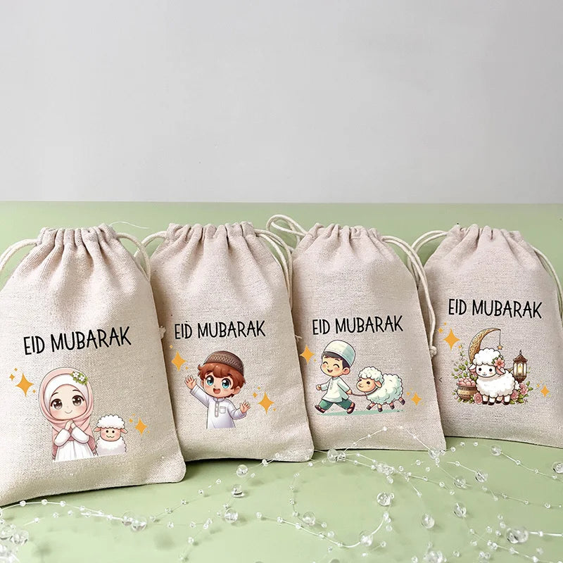 5pcs sheep happy Eid Mubarak children money pouches/goodie bags