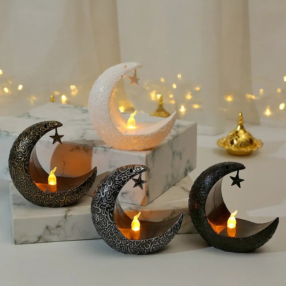 Ramadan aid Decoration Star Moon LED Candlestick Light