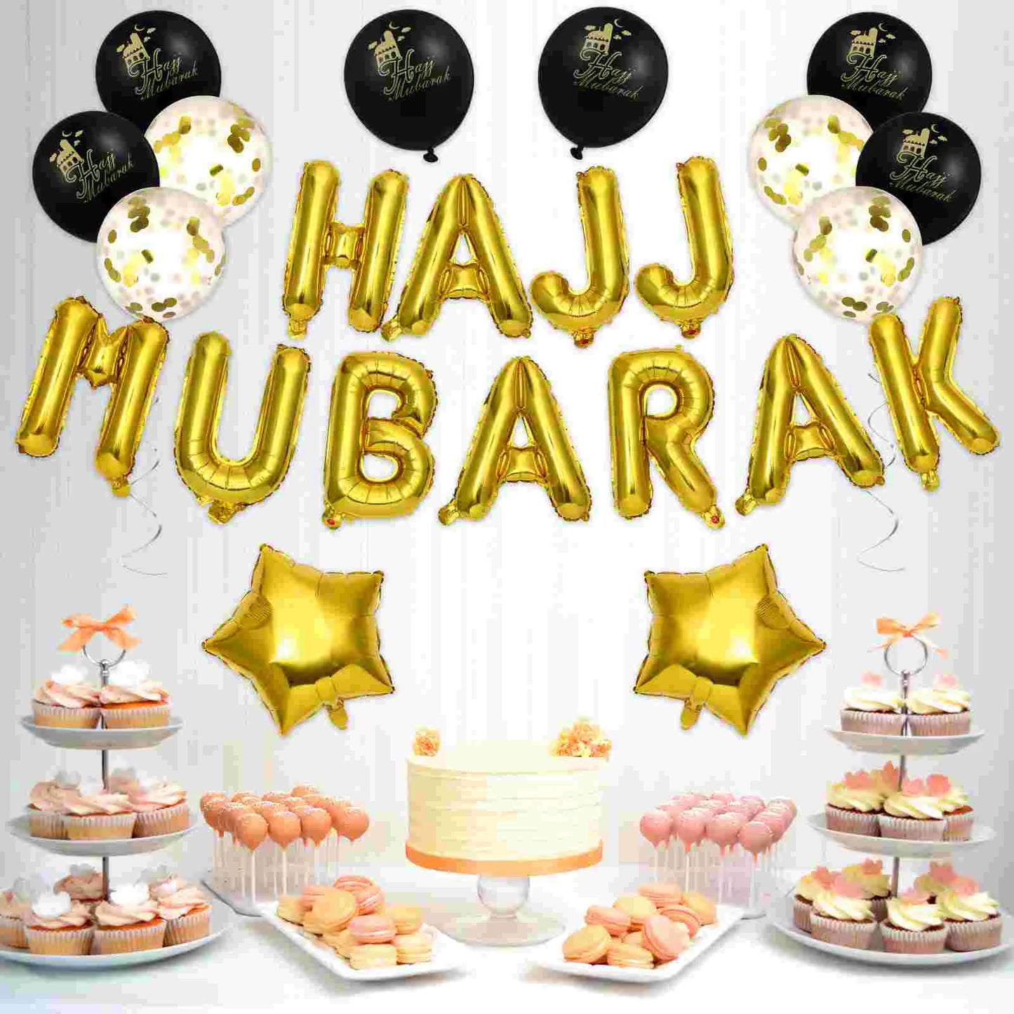 HAJJ MUBARAK Letter Balloons Set for Eid -Fitr