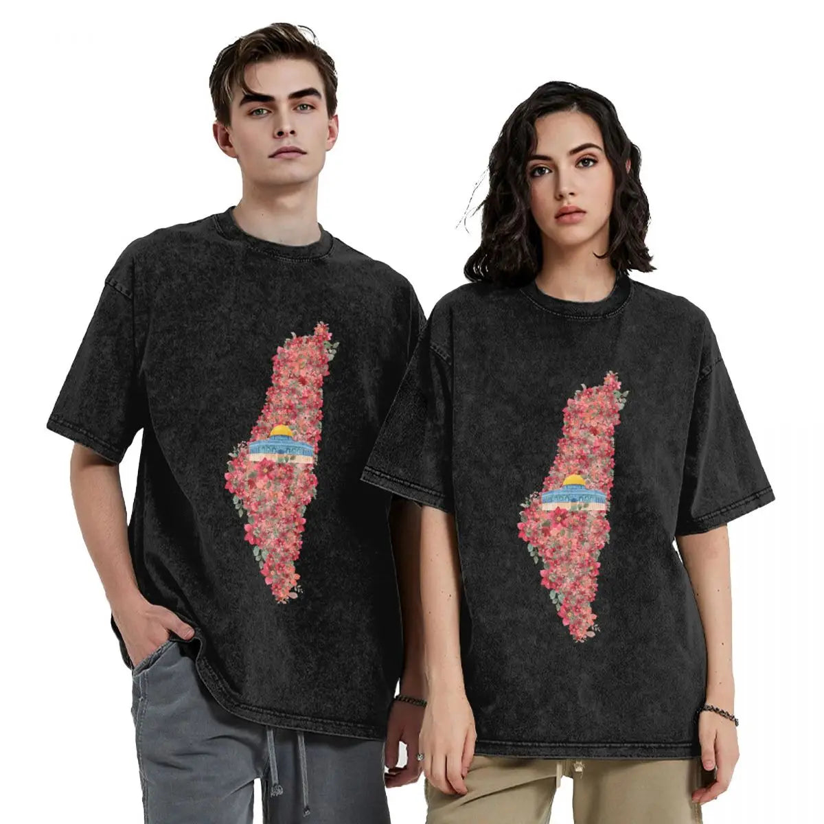 Palestine Floral Map Tee