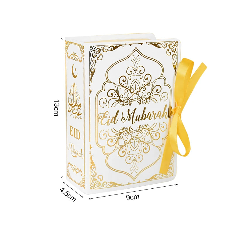 Book Shape Eid Mubarak goodie box Candy gift Boxes 5Pcs