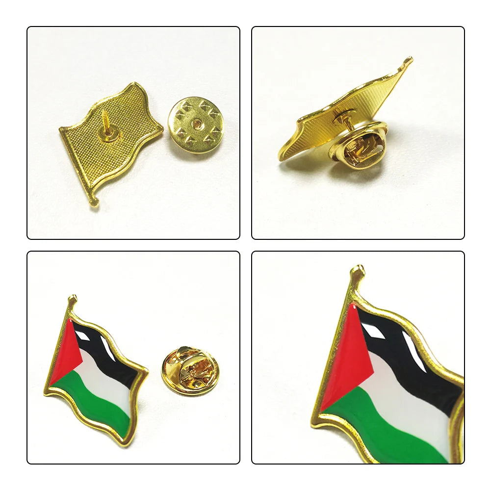 Palestine Flag pin Stainless Steel 1-10PCS