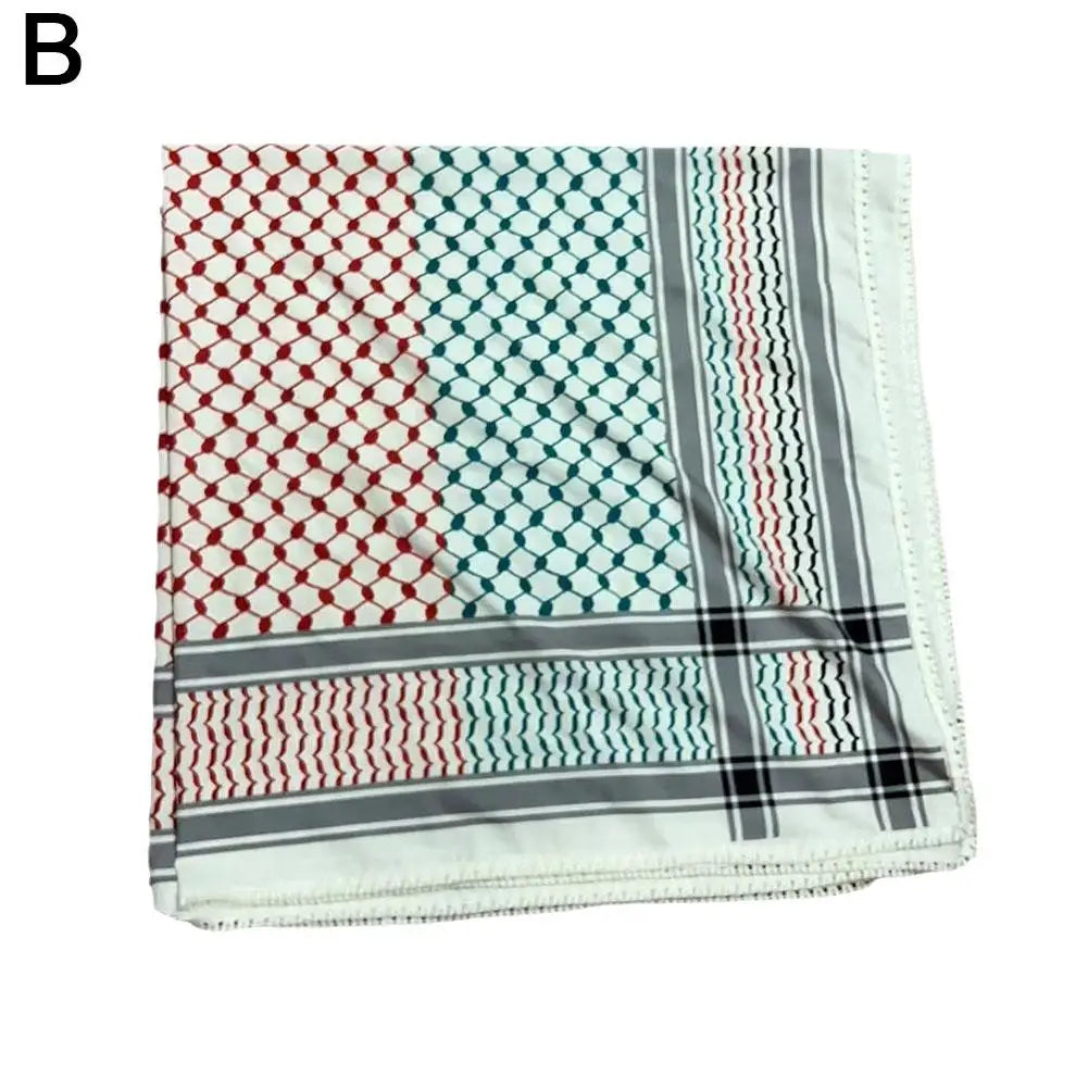 Multicolored Keffiyeh Scarf - Red, Green, Black, and White