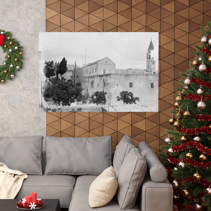 The Church of the Annunciation (AL-BUSHARAH) in Nazareth Palestine 1898 Matte Horizontal Posters. vintage Palestine